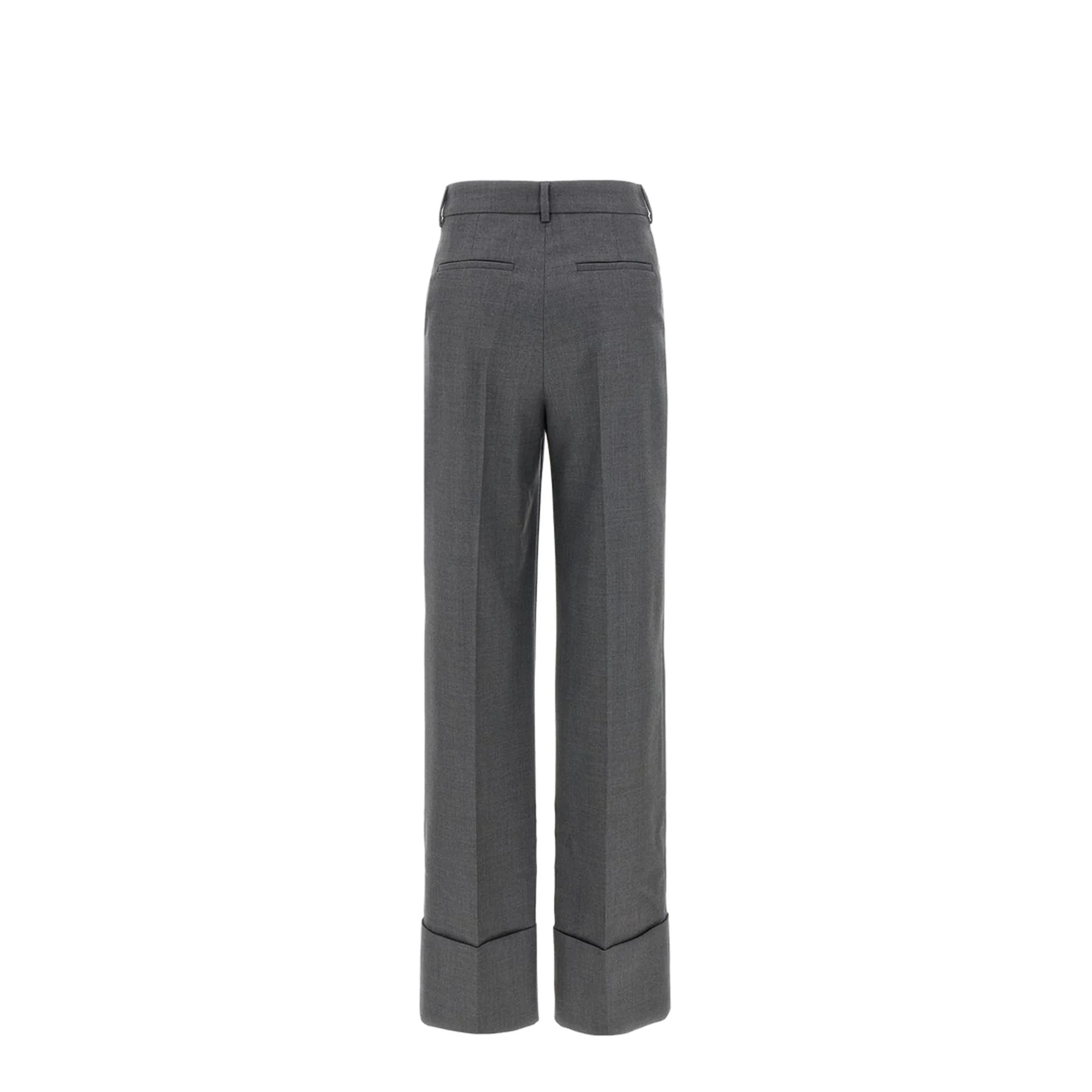 Wide Leg Trousers In Grigio Medio Mel - Image 2