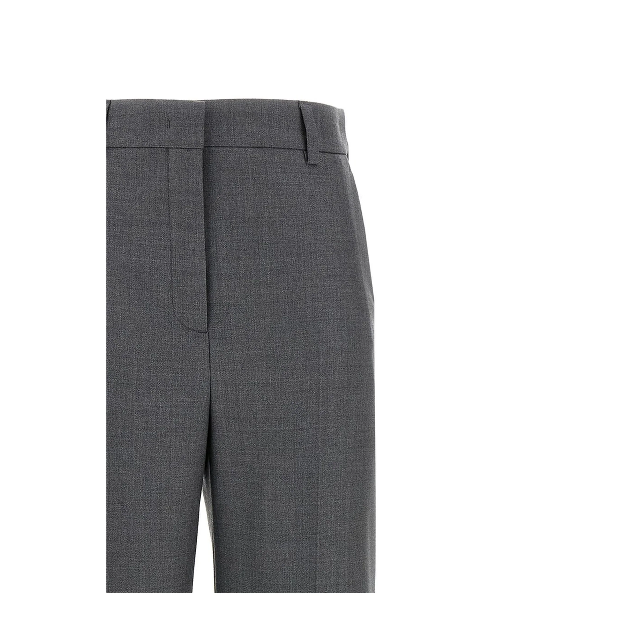 Wide Leg Trousers In Grigio Medio Mel - Image 3