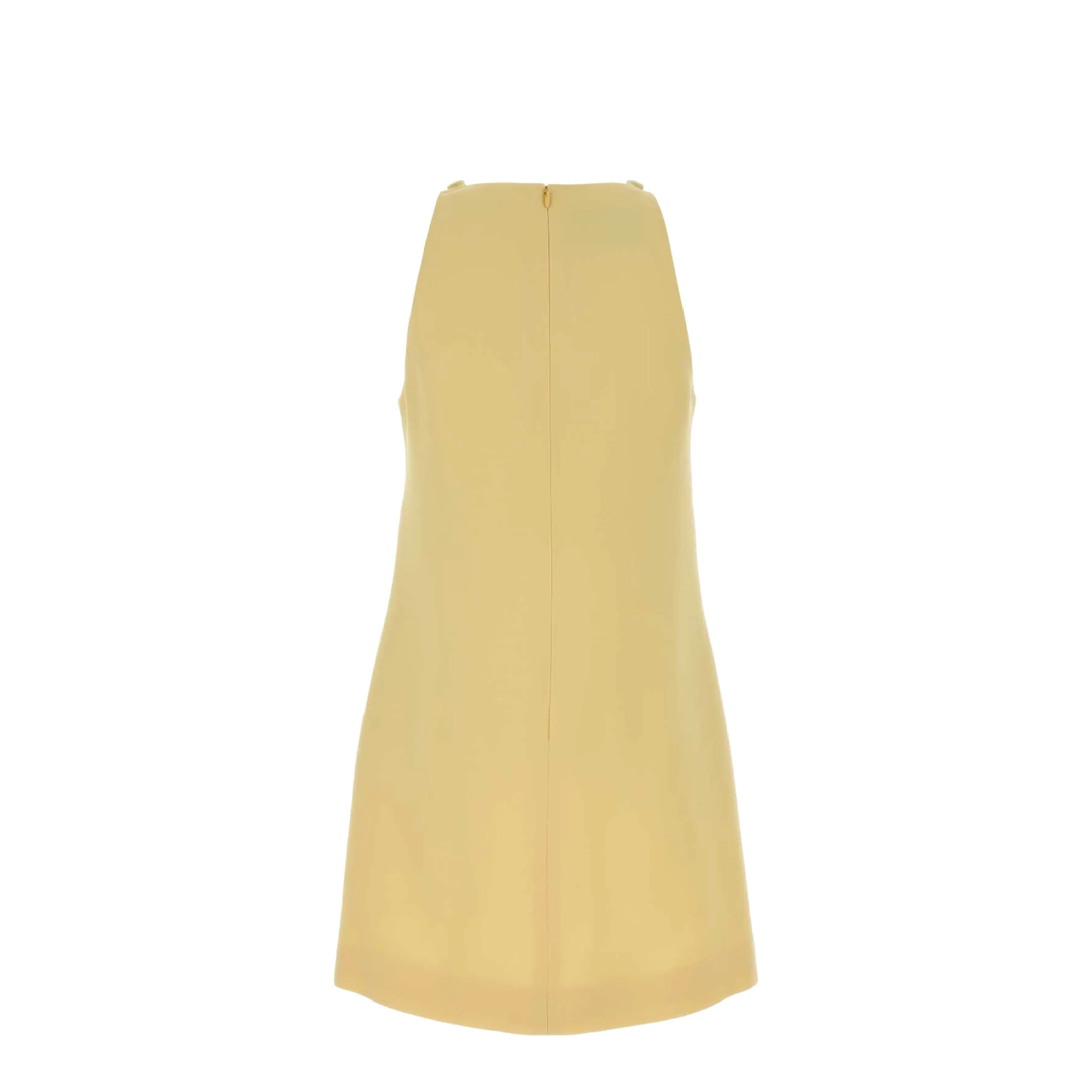 Embroidered Crepe Couture Mini Dress - Yellow - Image 2