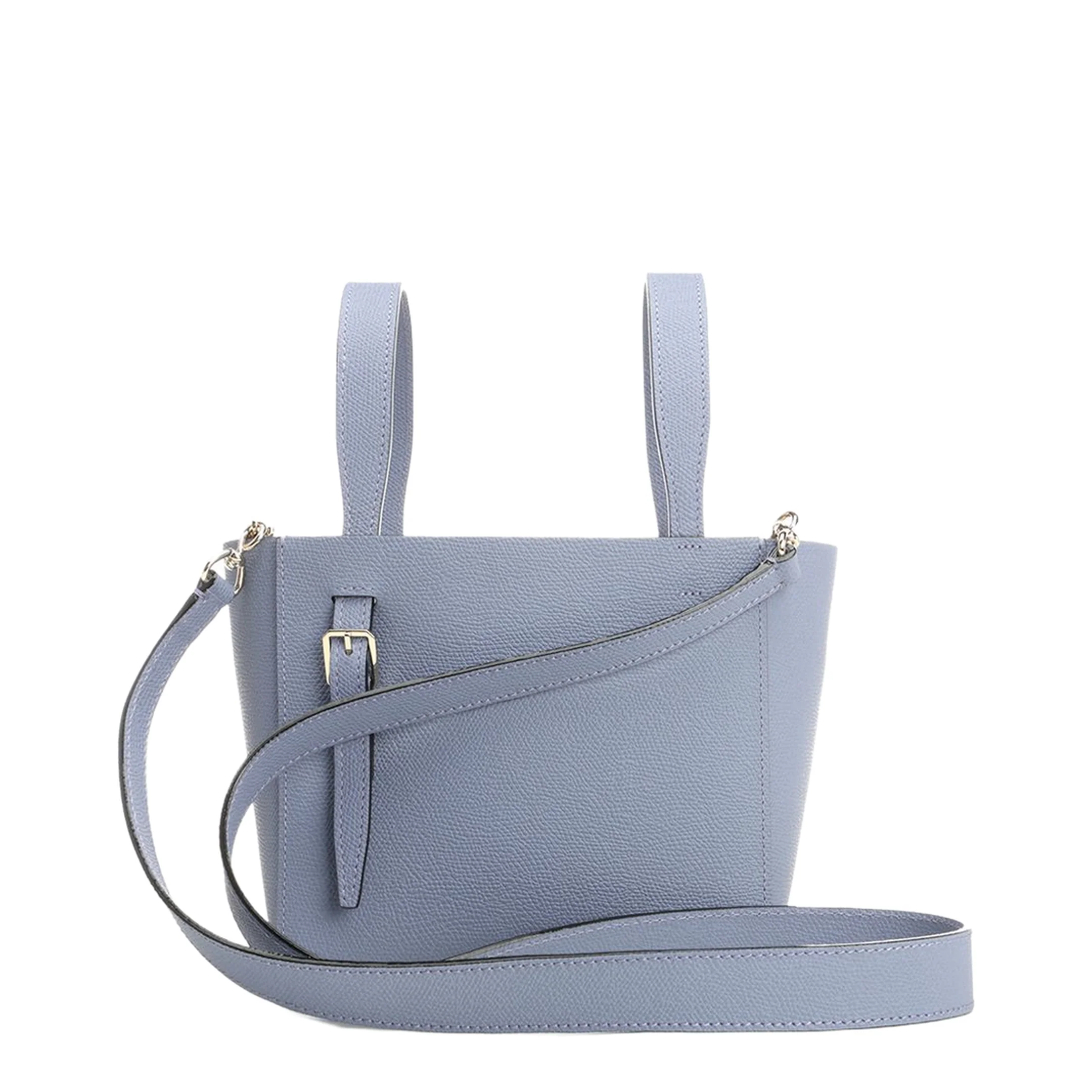 Micro Bucket Leather Shoulder Bag - Blue - Image 3
