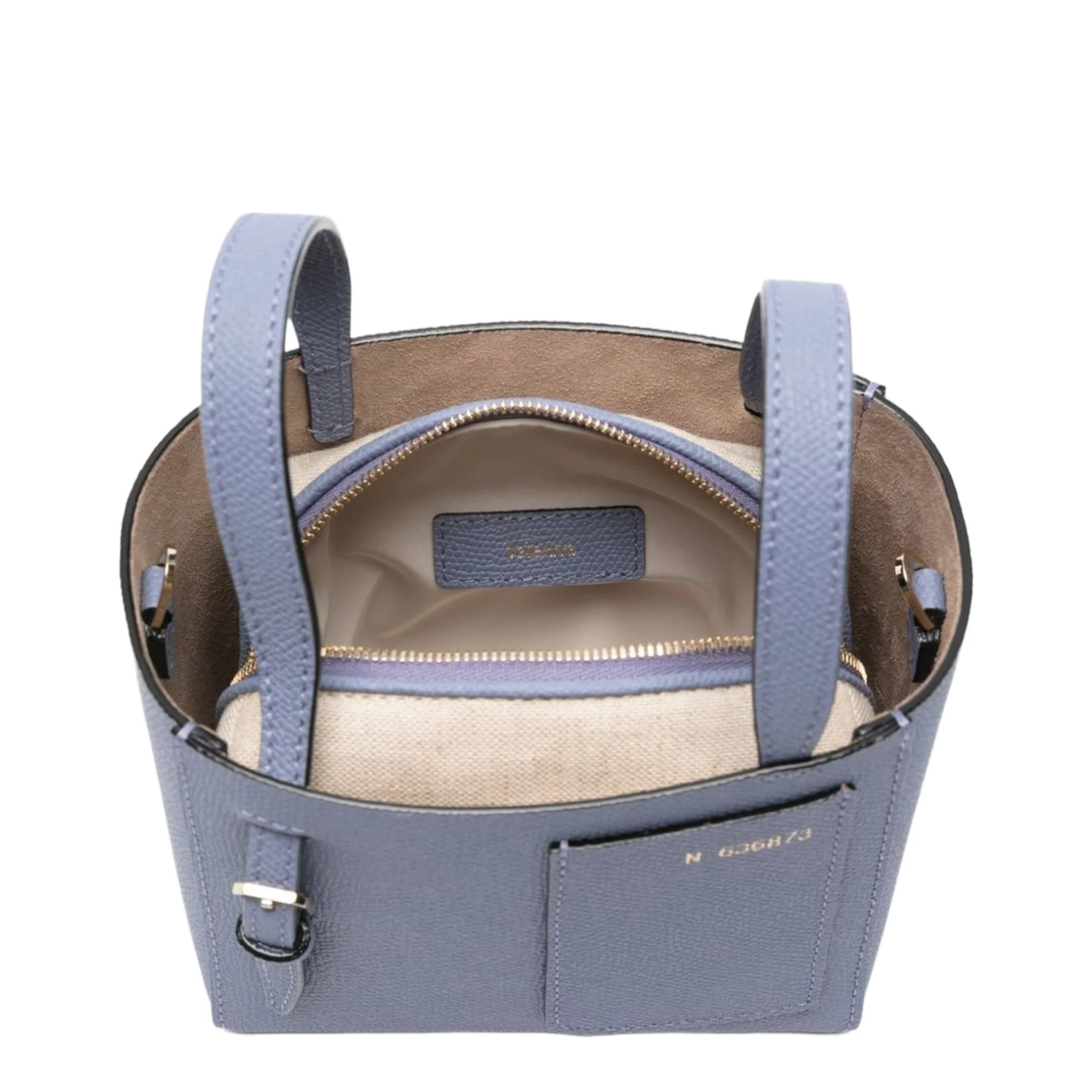 Micro Leather Bucket Bag Blue - Image 2