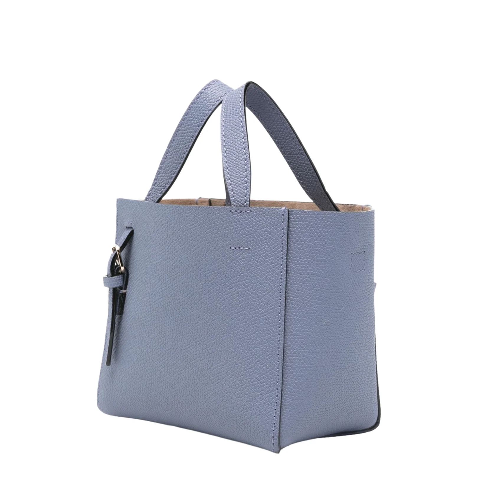 Micro Leather Bucket Bag Blue - Image 5