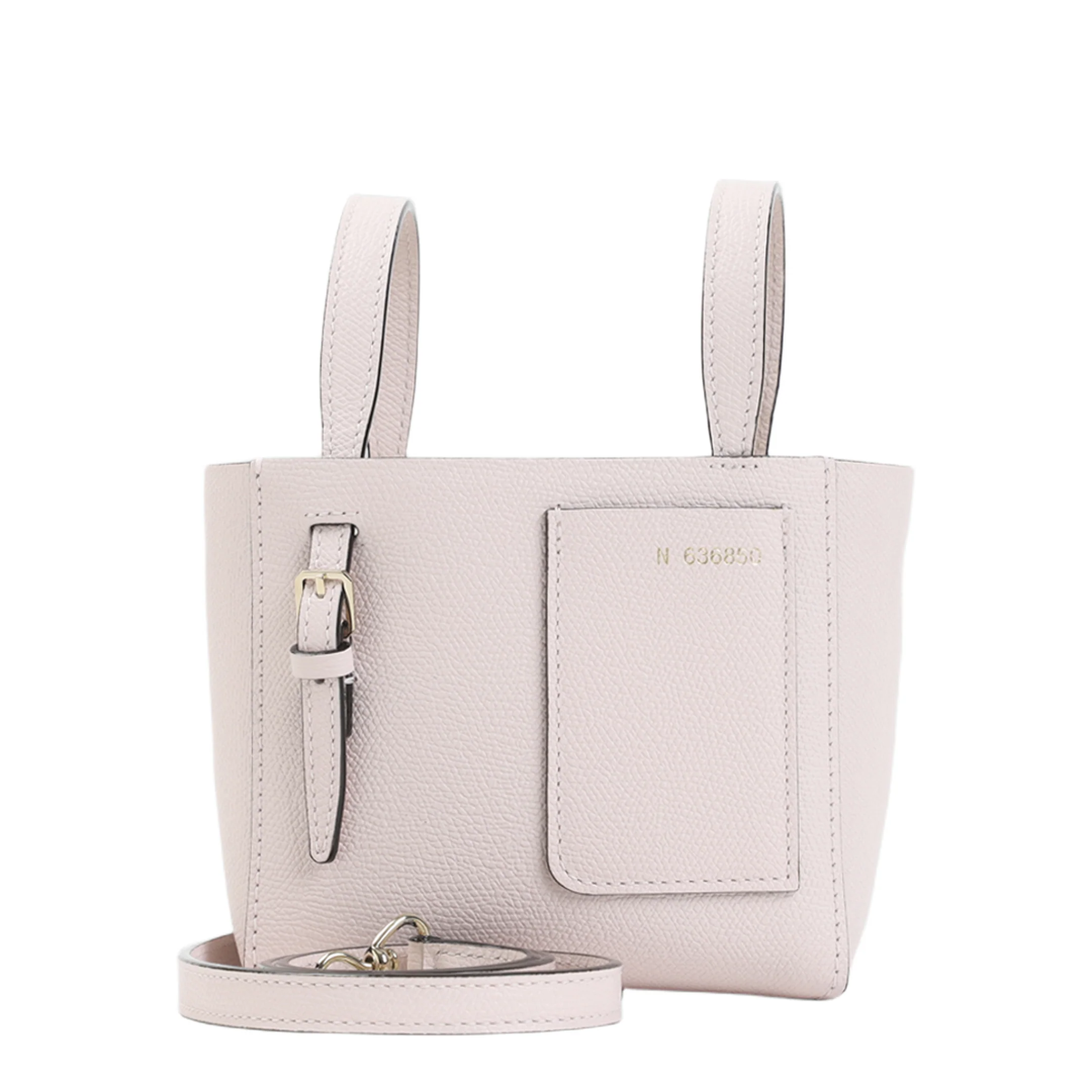 Micro Leather Bucket Bag Pink - Image 3