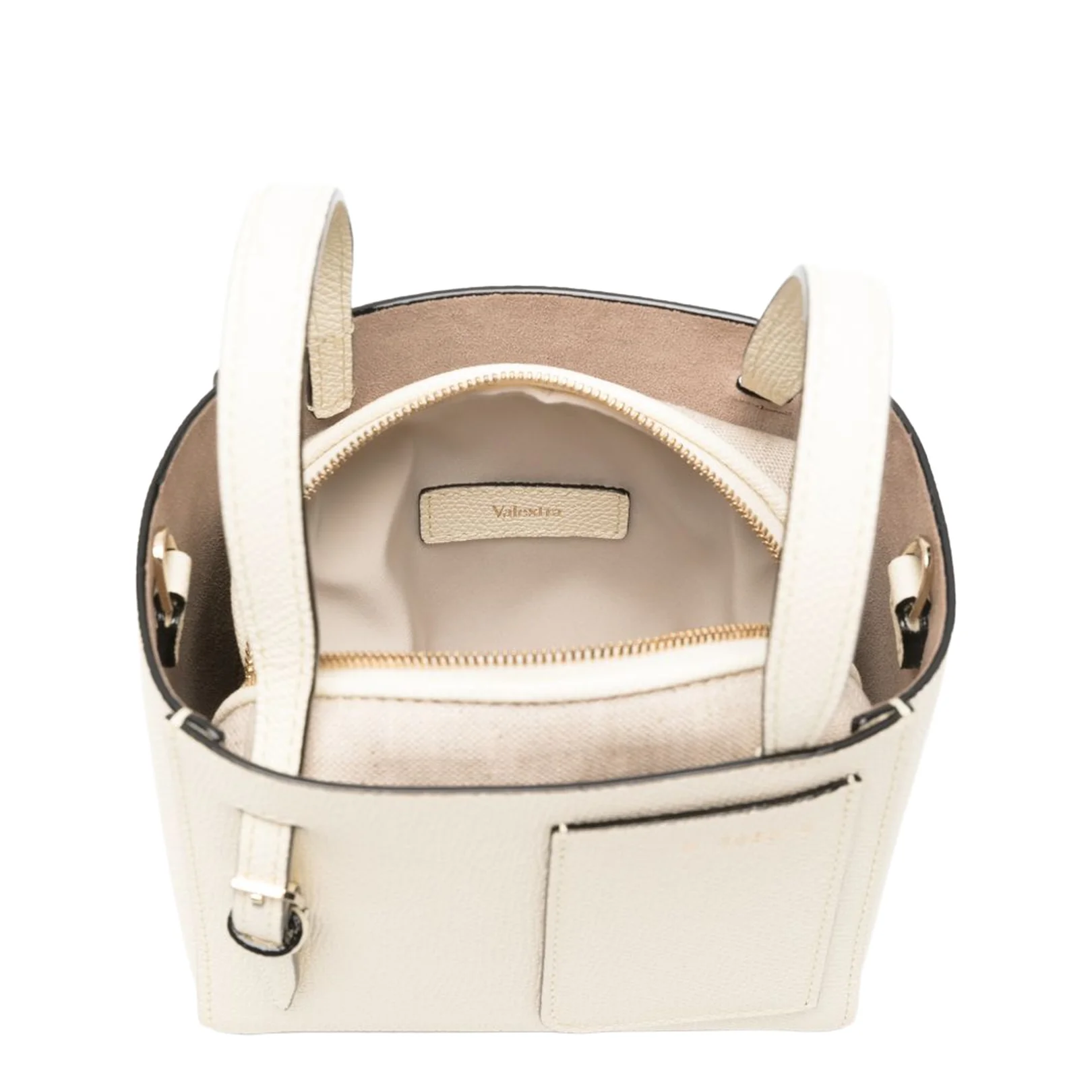 Micro Leather Bucket Bag White - Image 2