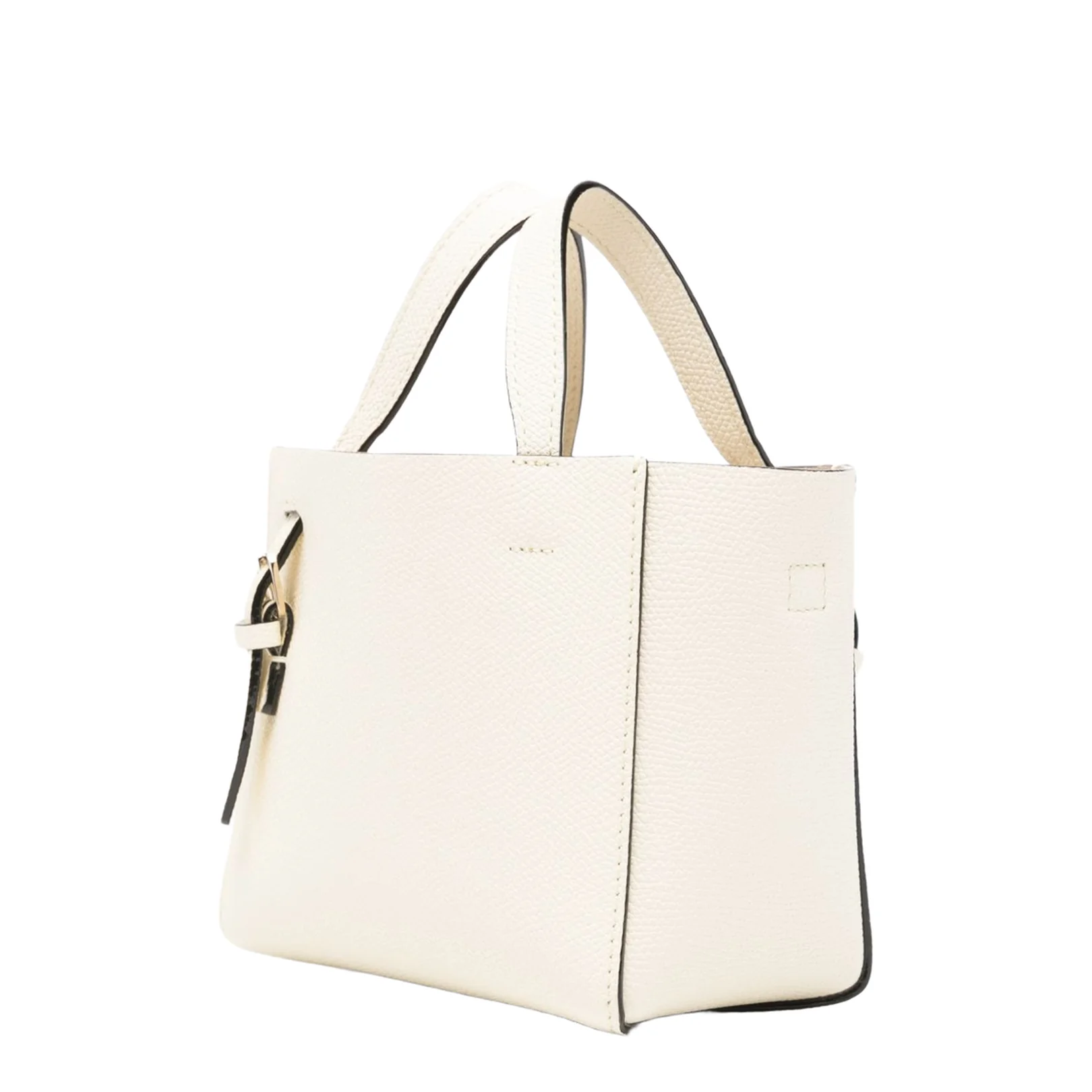Micro Leather Bucket Bag White - Image 3