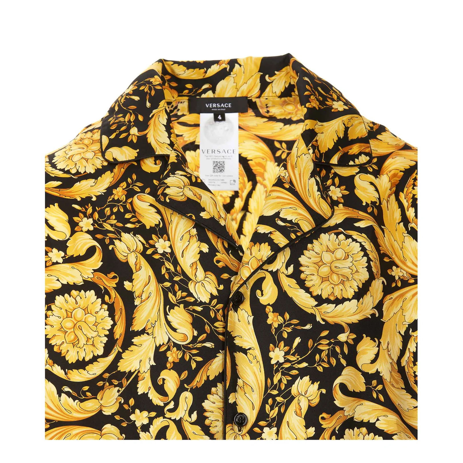 Barocco Logo Printed Silk Shirt - Image 4