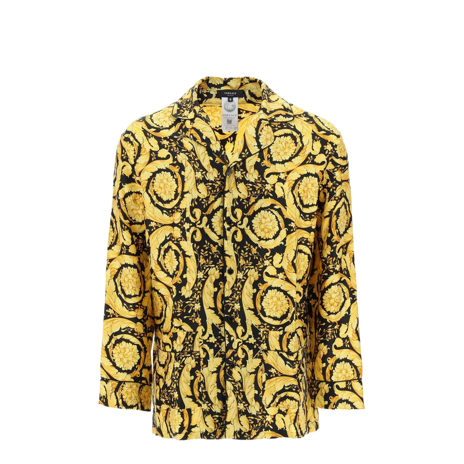 Barocco Logo Printed Silk Shirt - Image 5