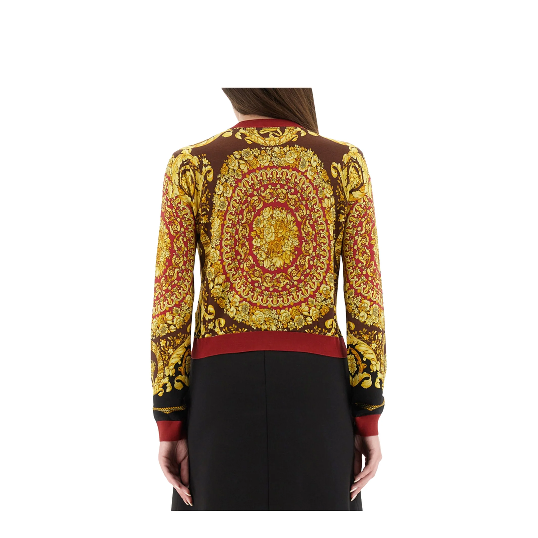 Baroque Silk Knit Cardigan - Image 3