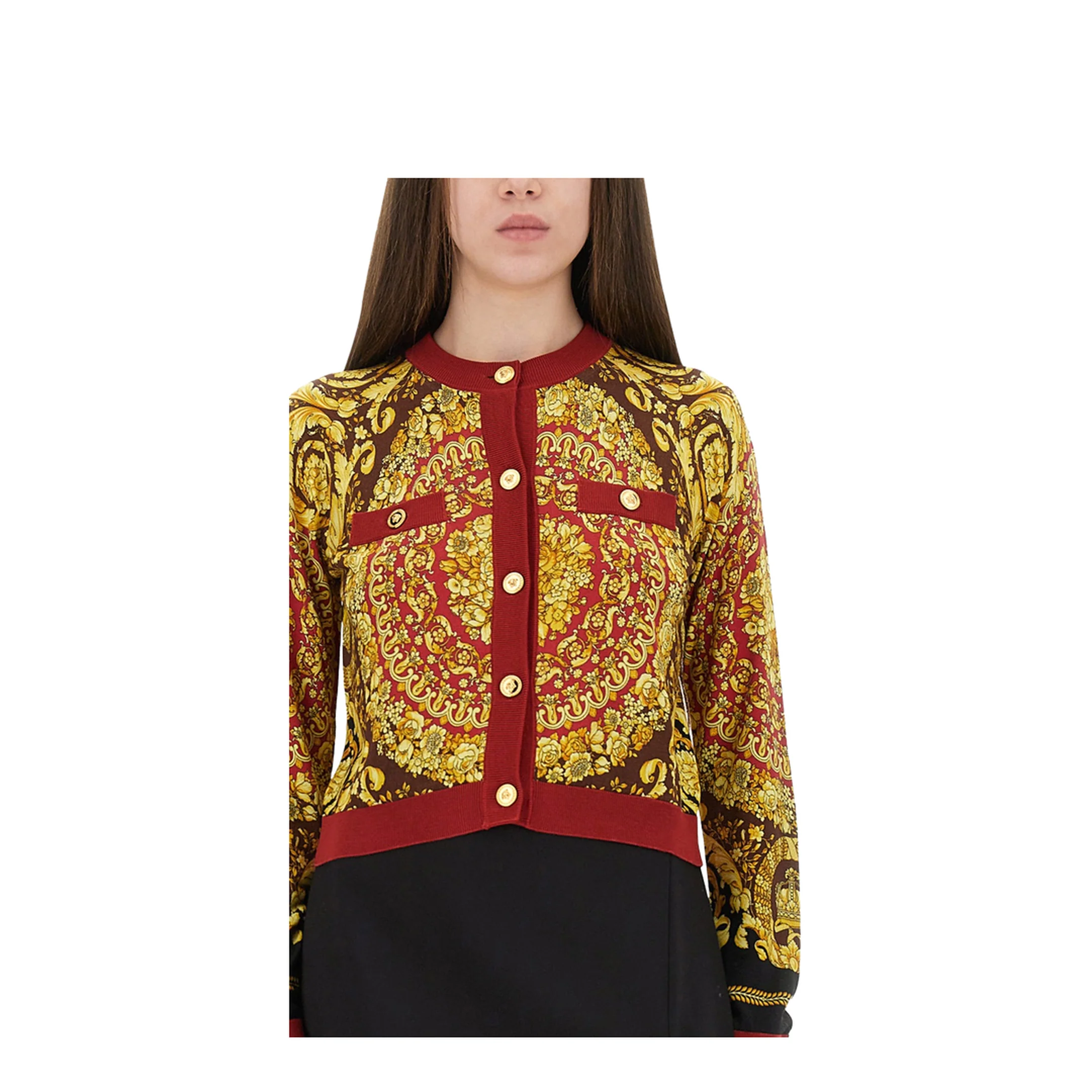 Baroque Silk Knit Cardigan - Image 4