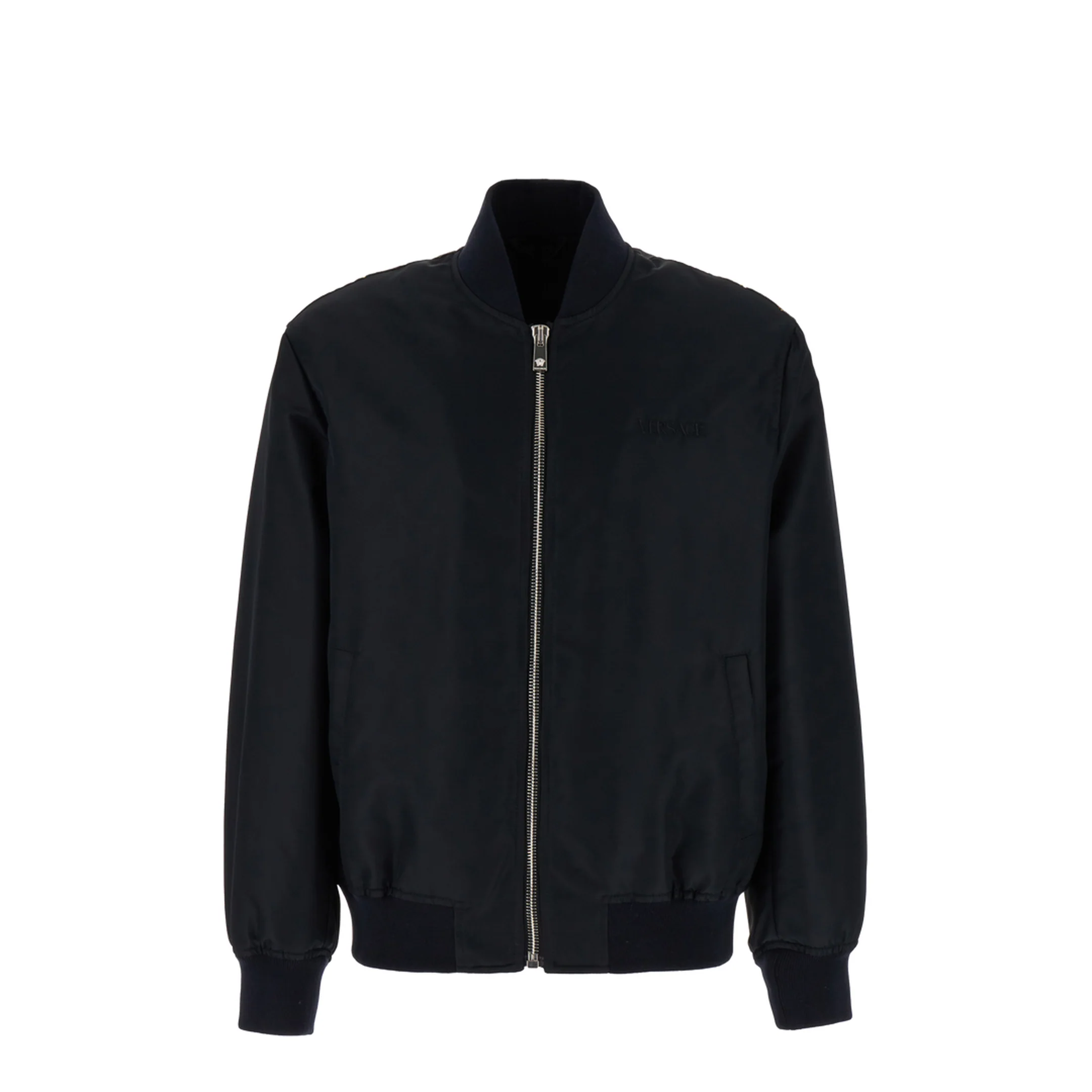 Black And Multicolour Printed Bomber Down Jacket - Image 3