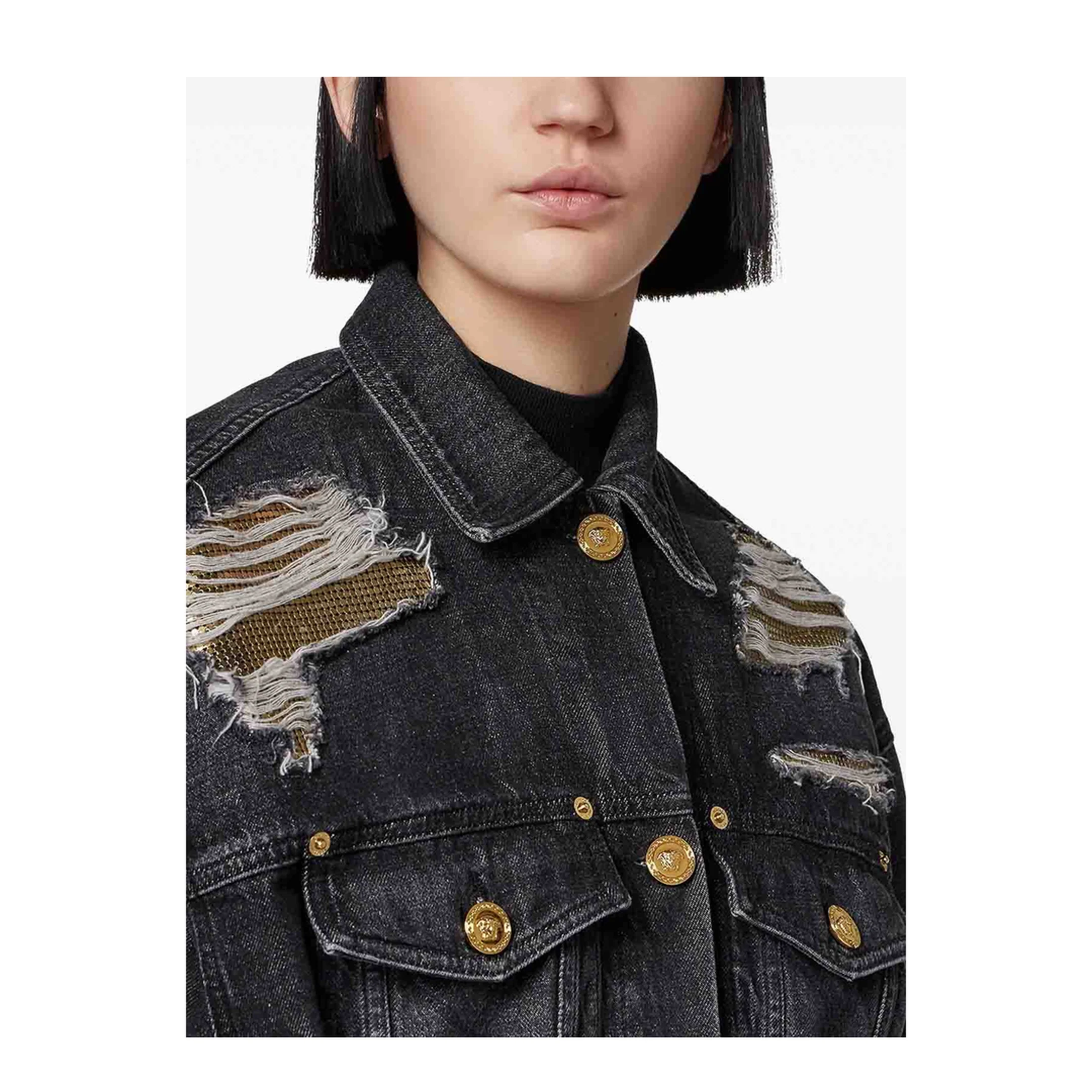 Blouson In Denim - Black - Image 4