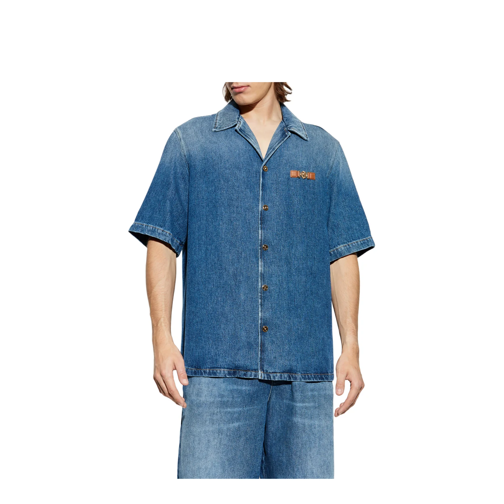 Blue Medusa Biggie Denim Shirt - Image 3