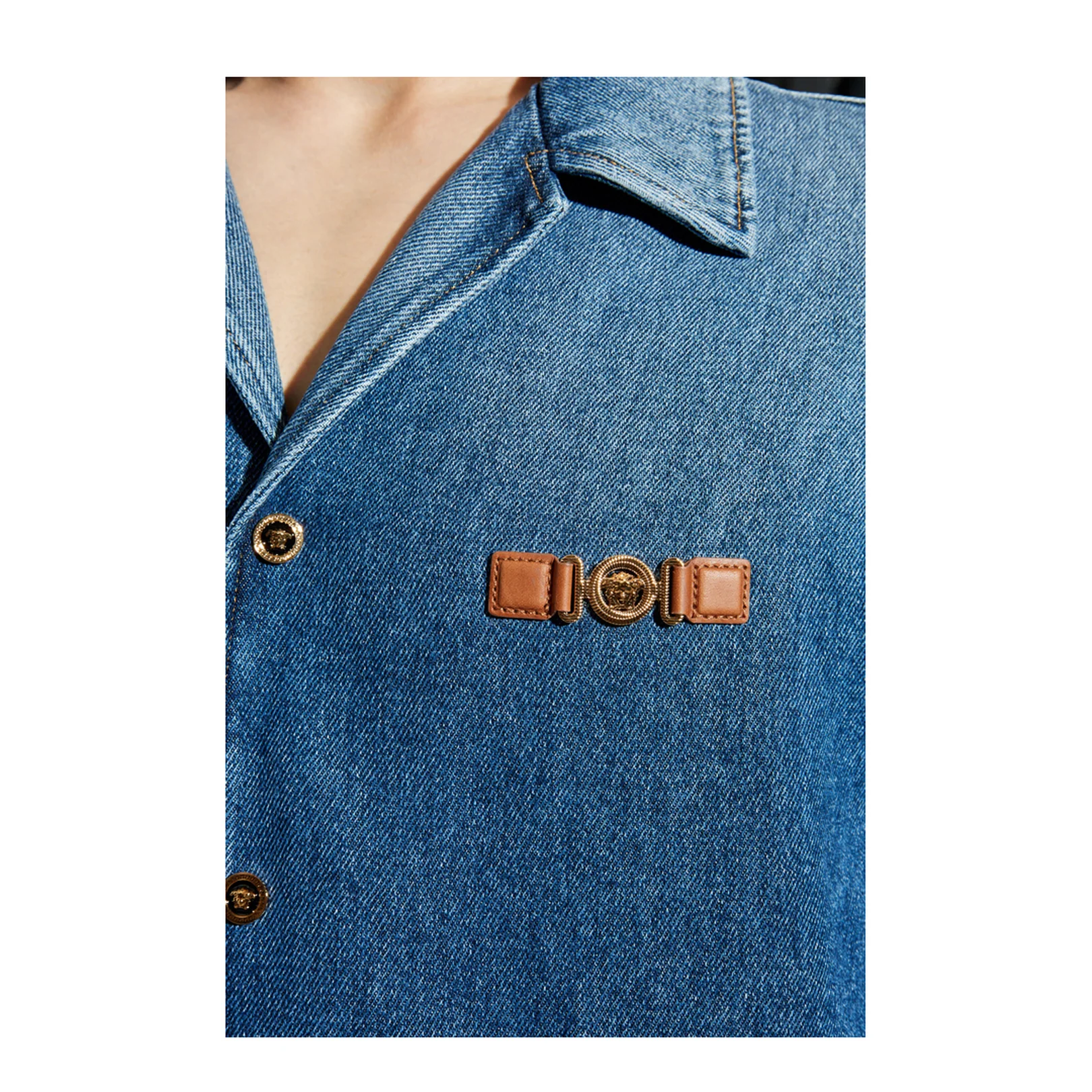 Blue Medusa Biggie Denim Shirt - Image 5