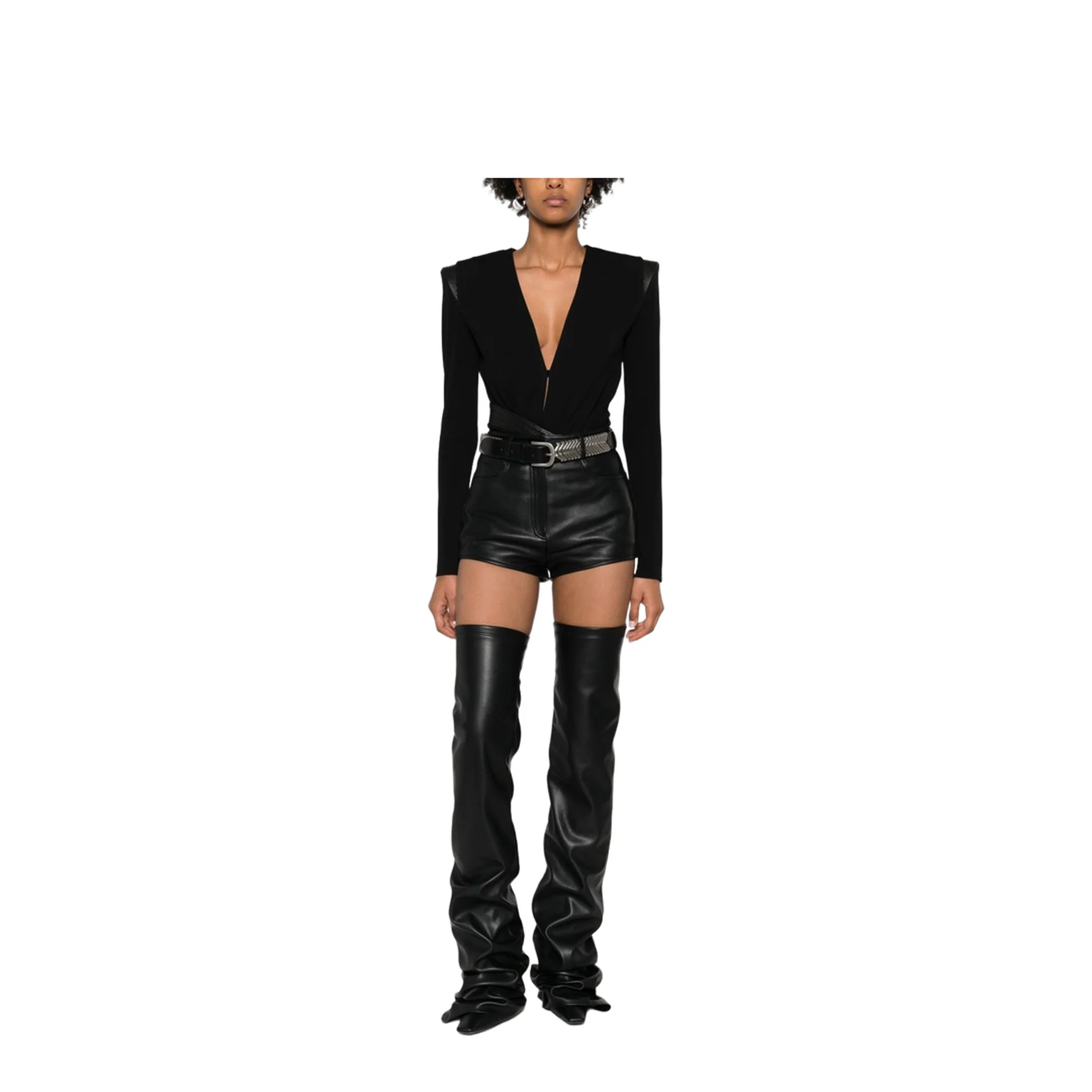 Bodysuit With V-Neck And Wraparound Design - Image 3