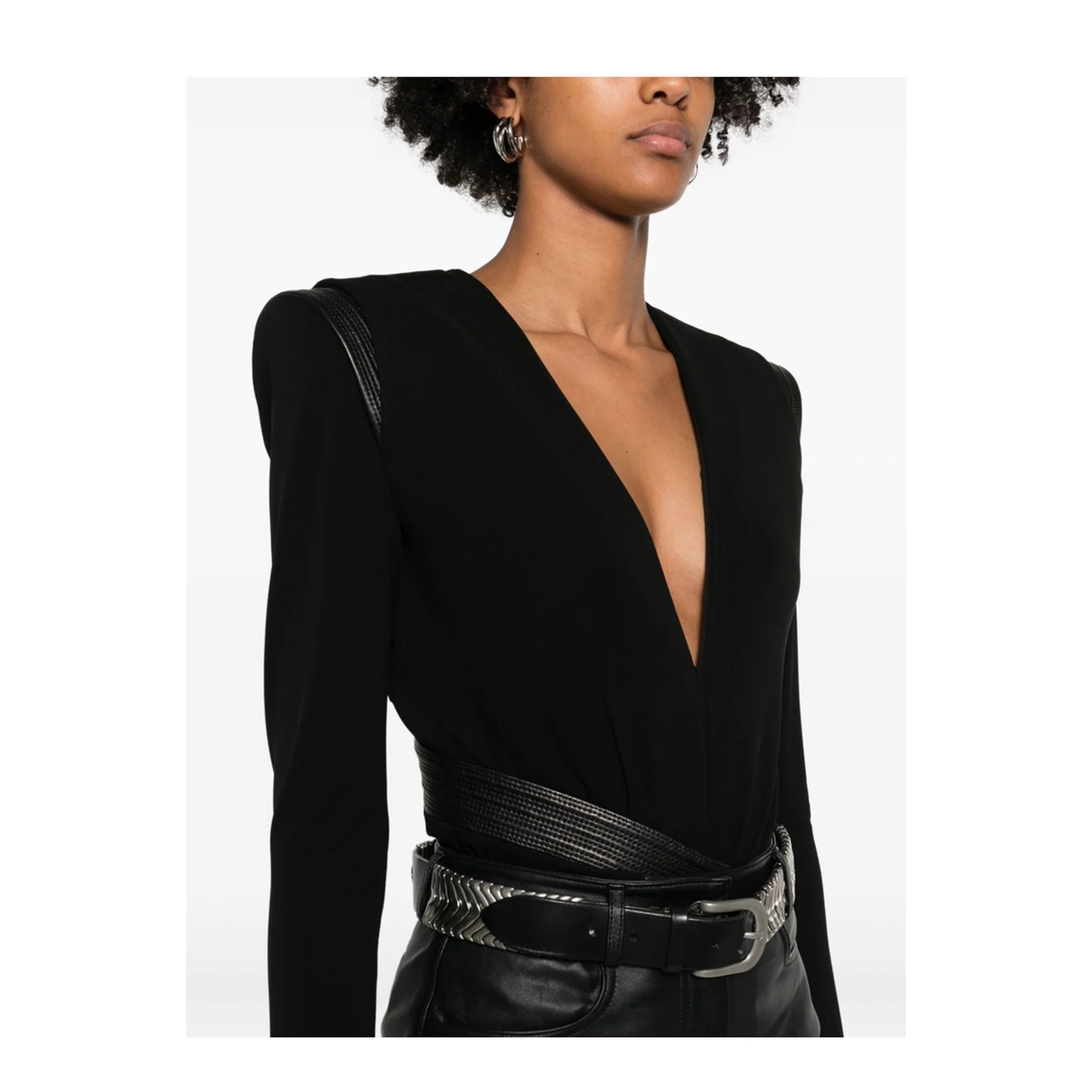 Bodysuit With V-Neck And Wraparound Design - Image 4