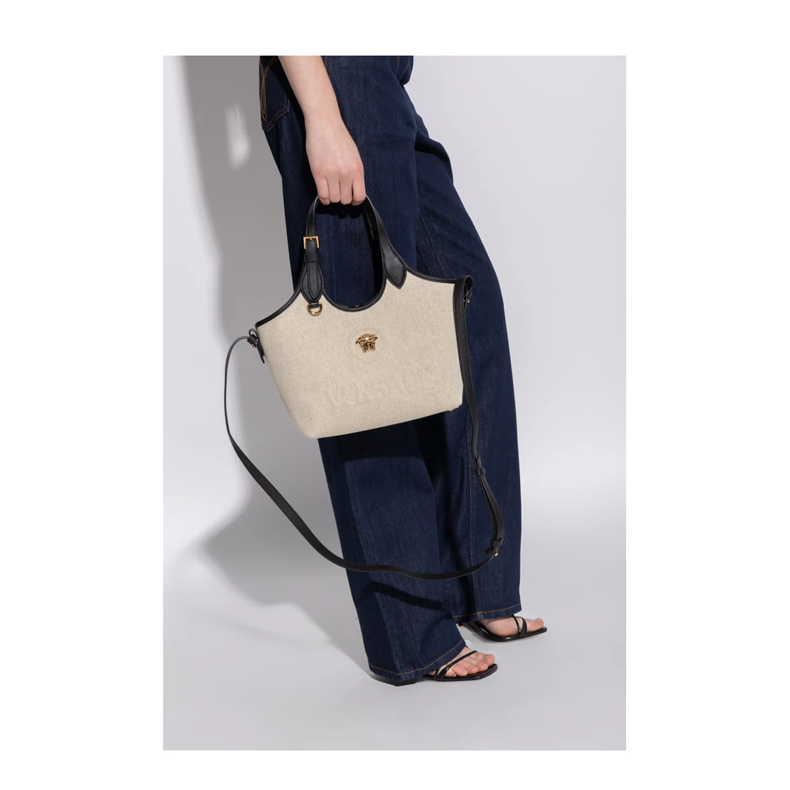 La Medusa Mini Hand Bag Canvas Cream - Image 2