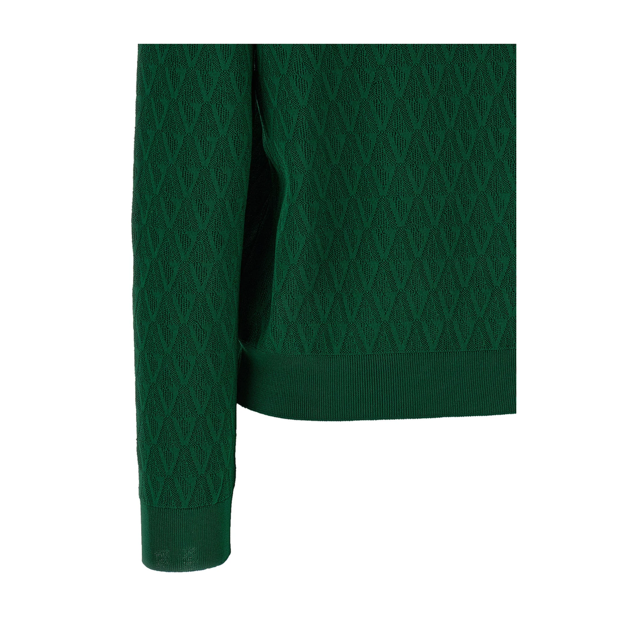 Cardigan with decorative pattern green - Image 4
