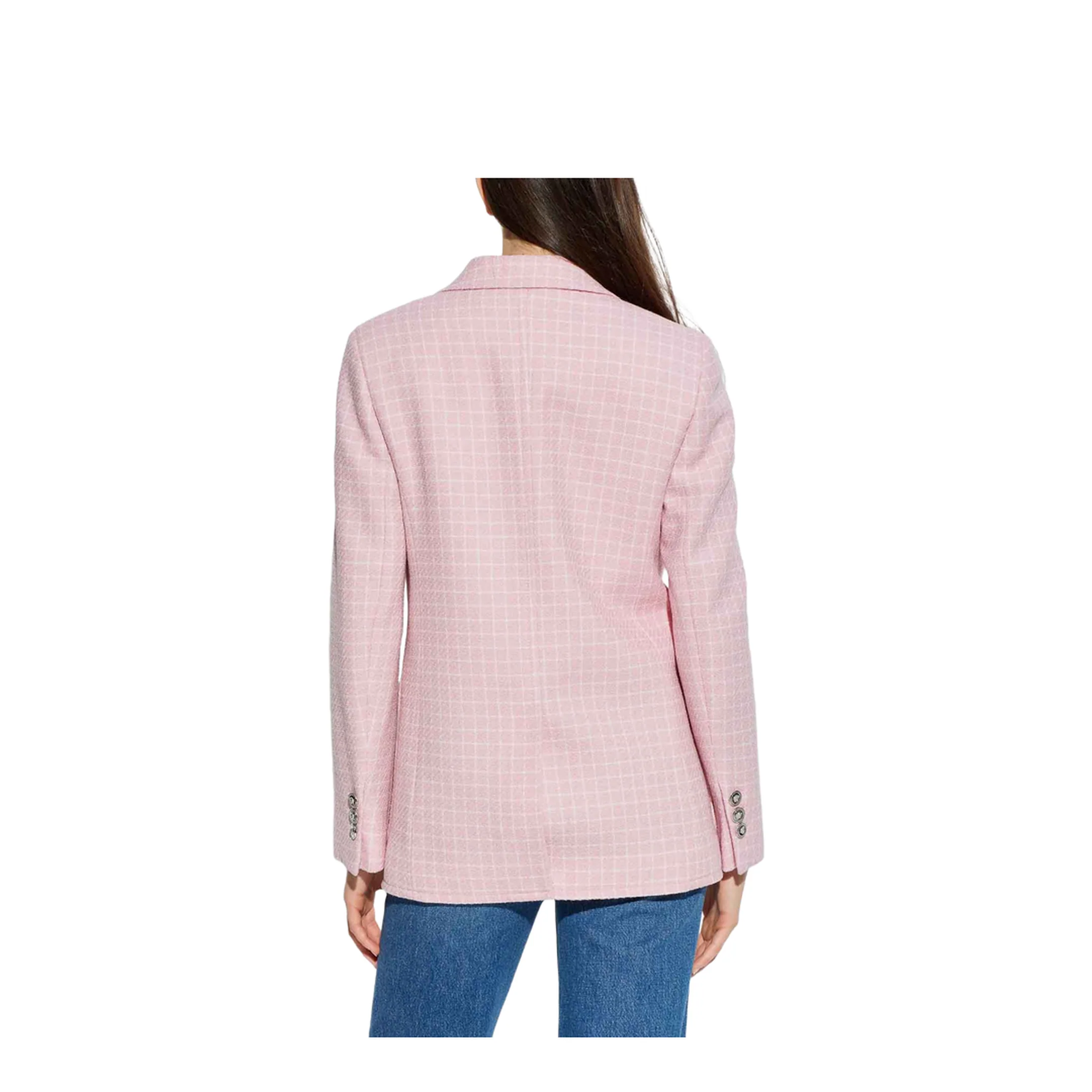 Checked Pattern Blazer Pink - Image 3