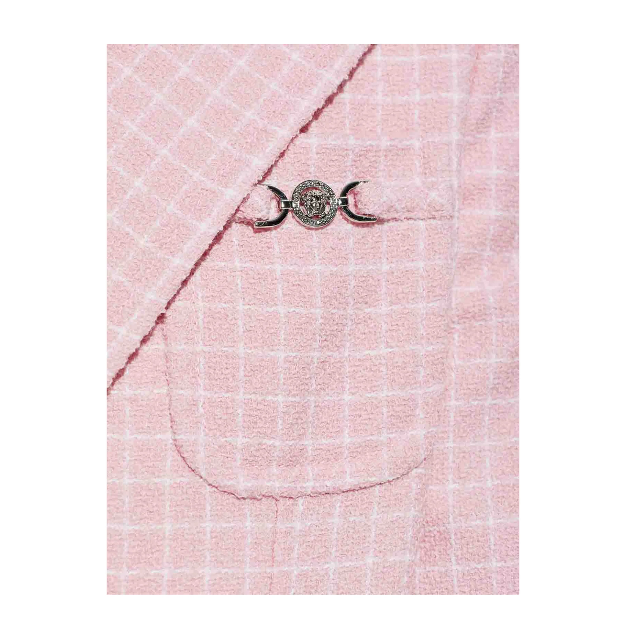 Checked Pattern Blazer Pink - Image 4