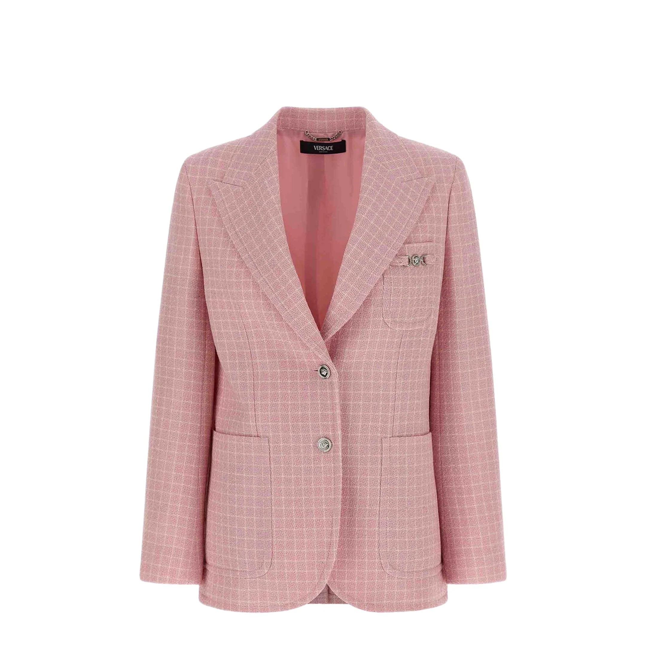 Checked Pattern Blazer Pink - Image 5
