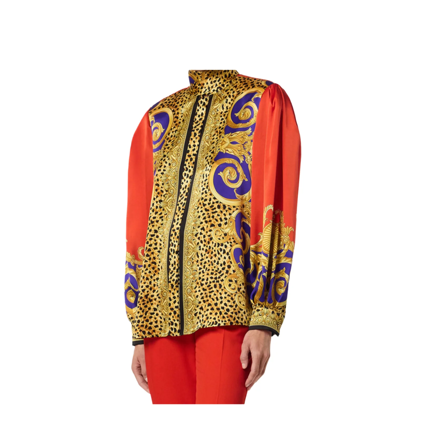 Cheetah Barocco Silk Lavallière Shirt - Image 2