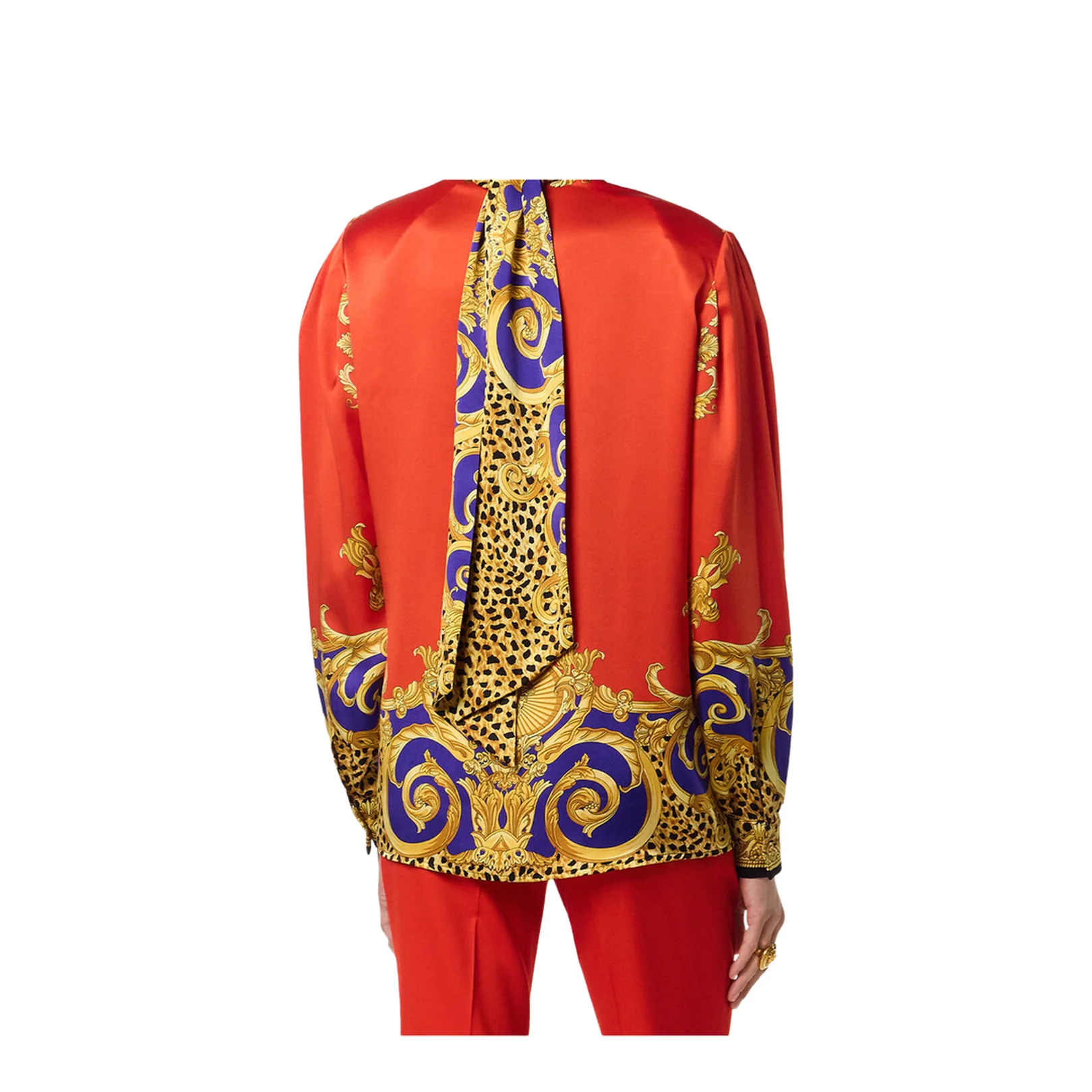 Cheetah Barocco Silk Lavallière Shirt - Image 3