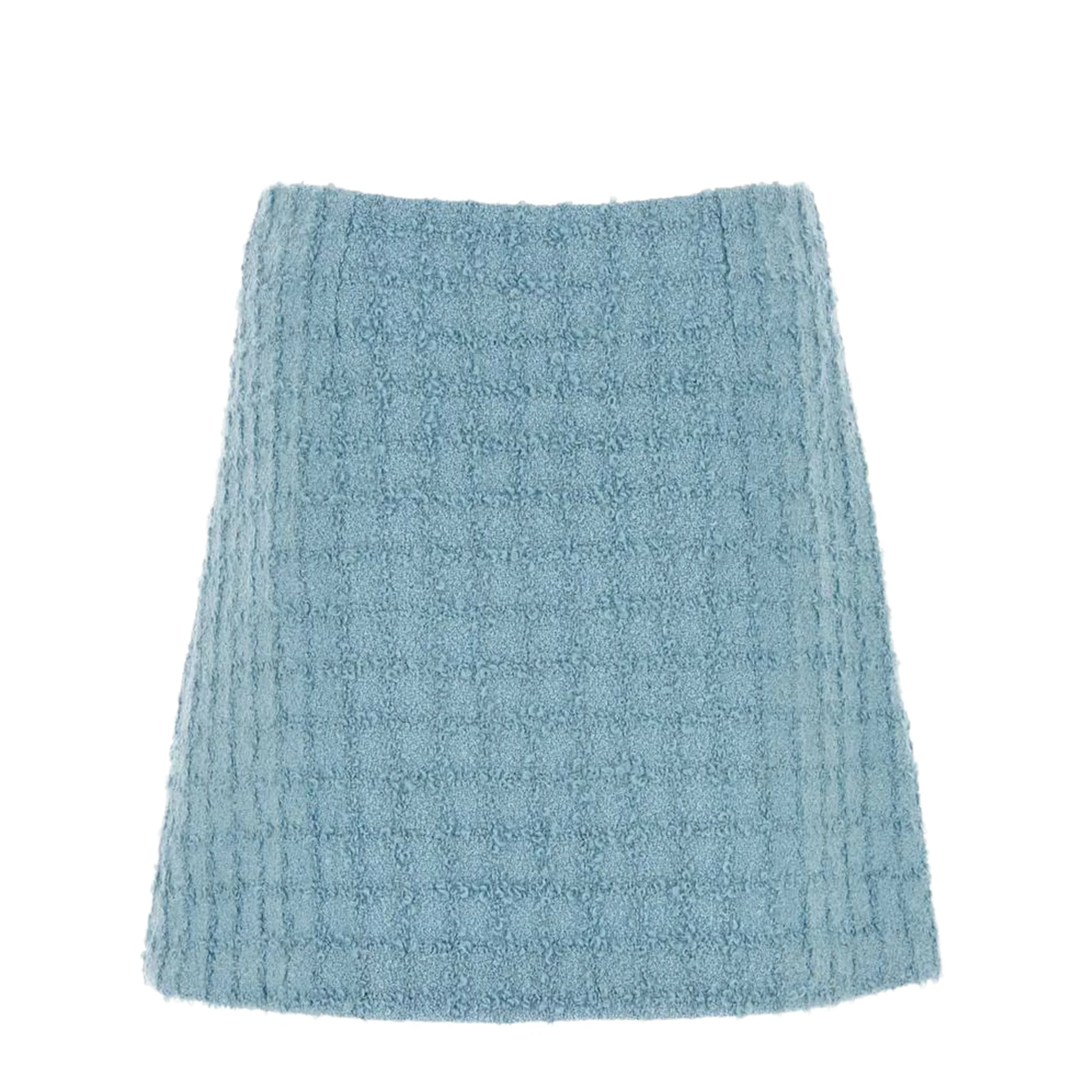 Chic Boucle Loop Mini Skirt In Light Blue - Image 2