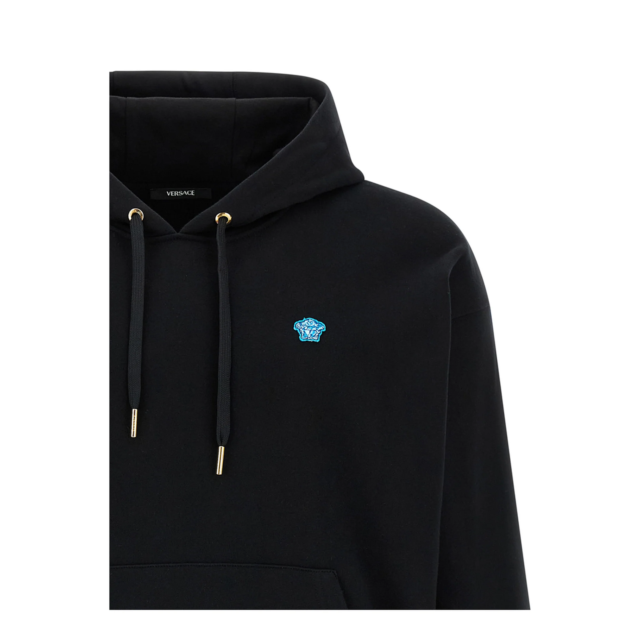 Patch Cotton Hoodie Black - Image 3
