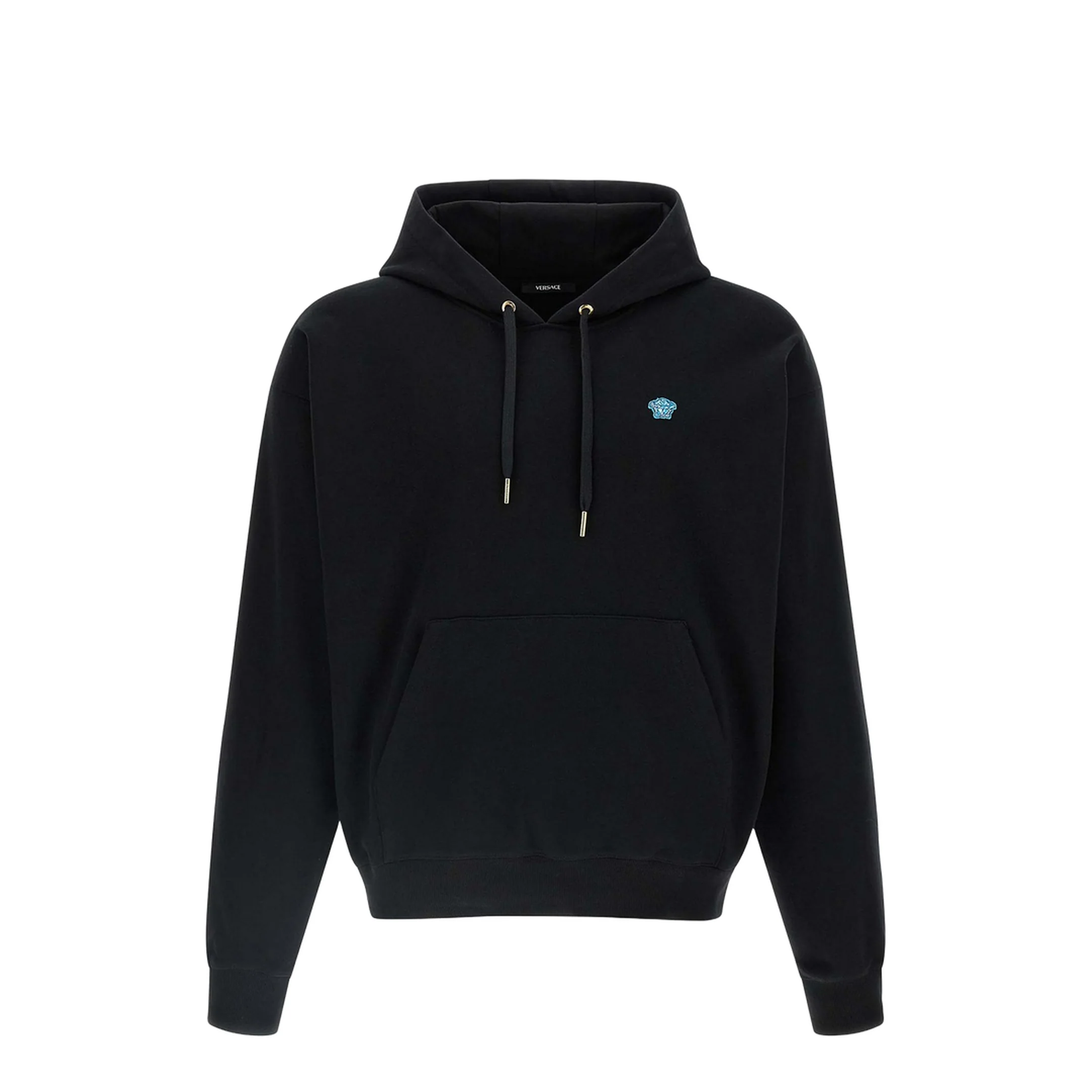 Patch Cotton Hoodie Black - Image 5