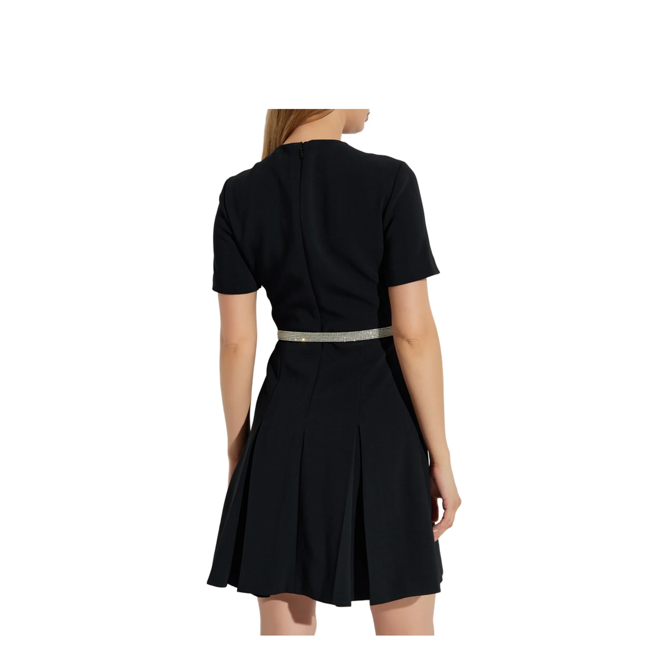 Crystal-Embellished Belt Cocktail Dress - Image 5