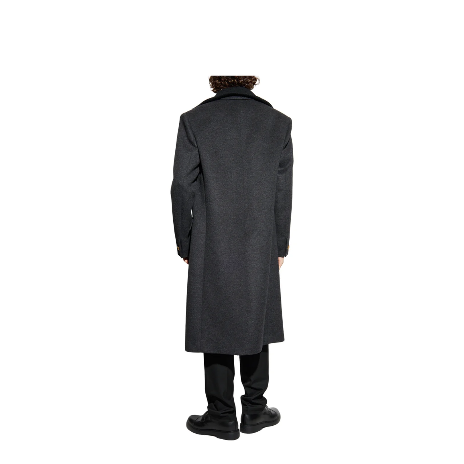Double Breasted Coat Grey - Image 4
