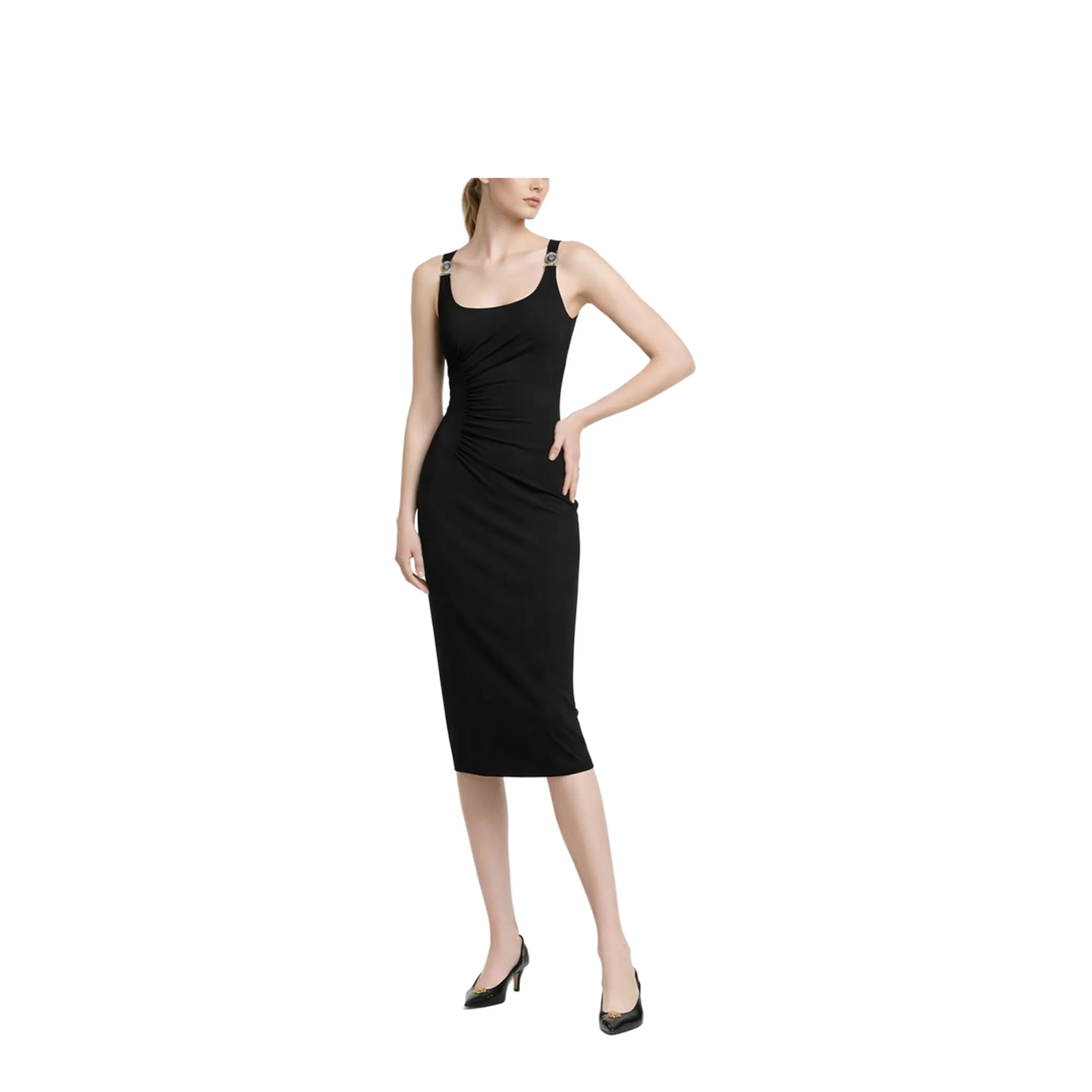 Draped Dress Black - Image 2