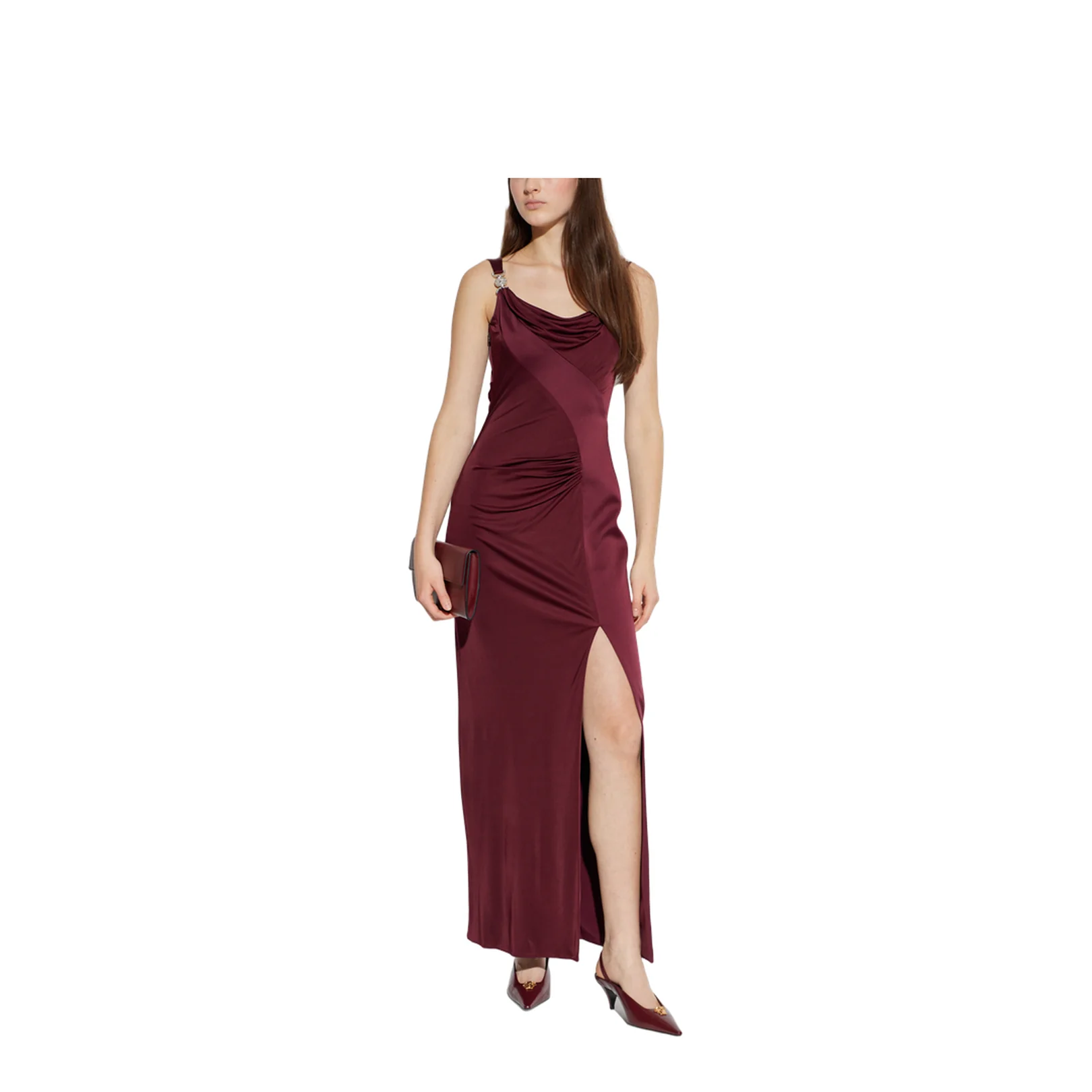 Draped Dress Burgundy - Image 2