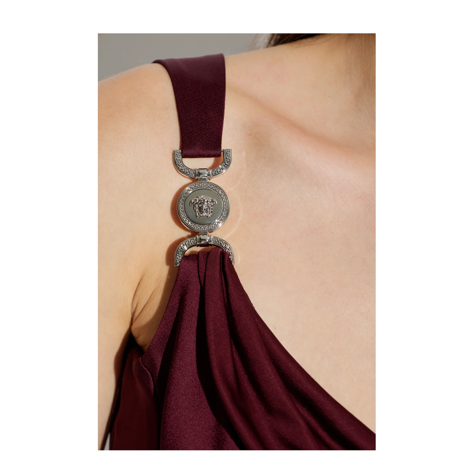 Draped Dress Burgundy - Image 5