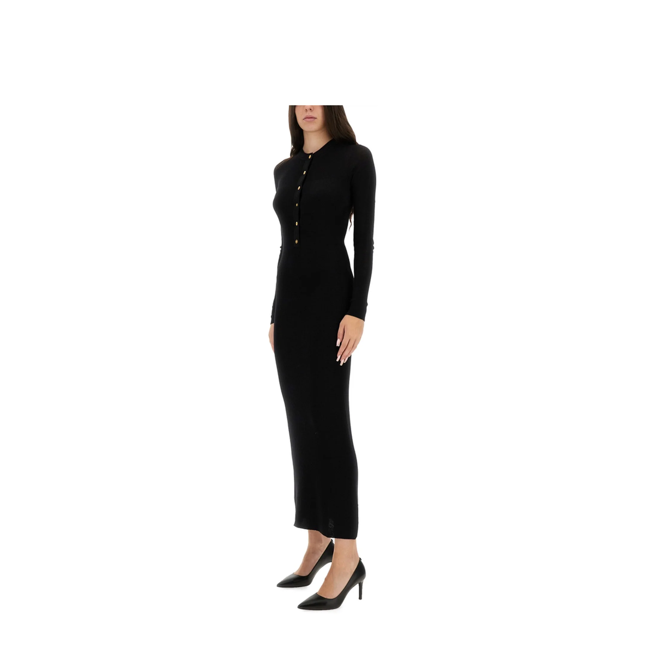 Fitted Long Dress Black - Image 2
