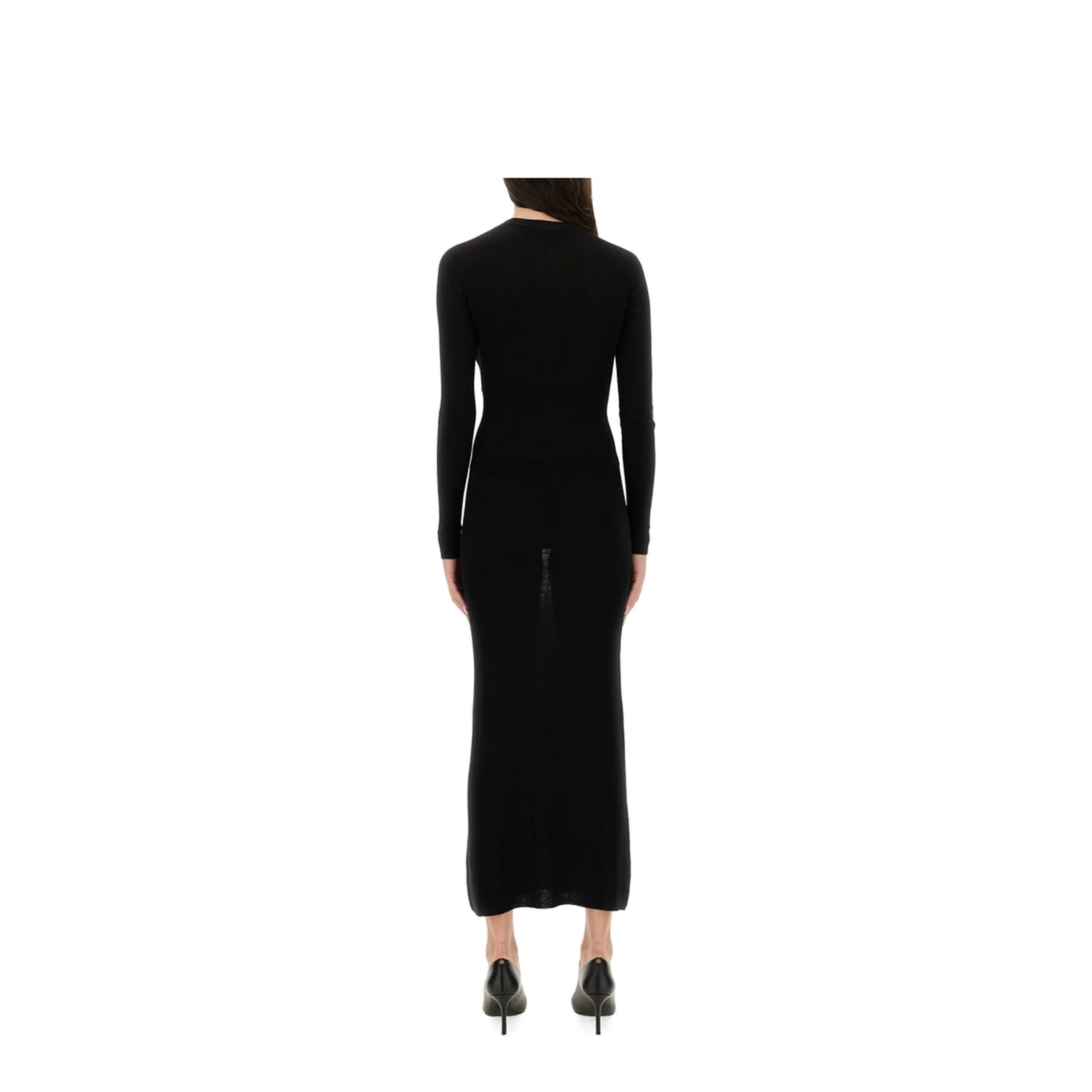 Fitted Long Dress Black - Image 3