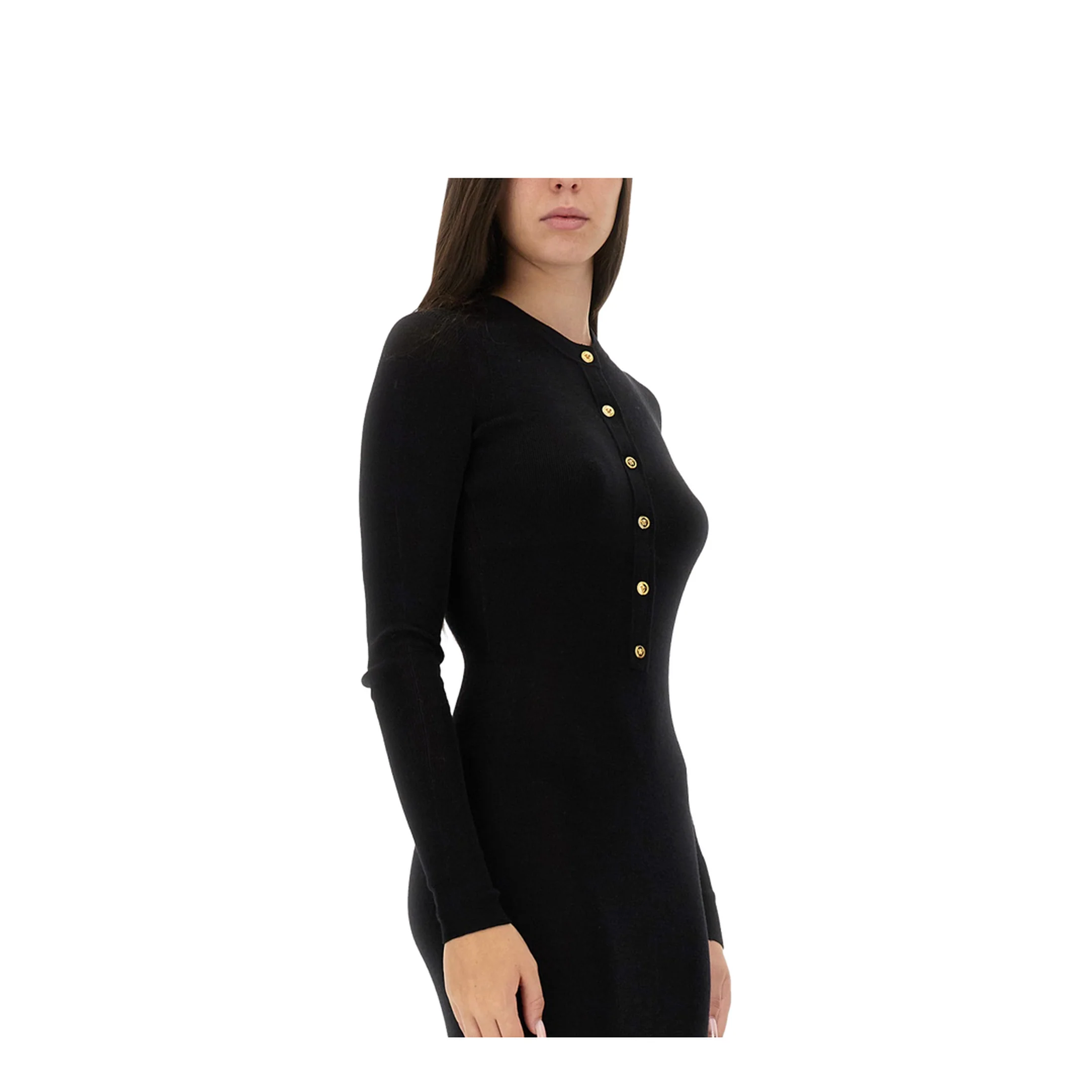 Fitted Long Dress Black - Image 4