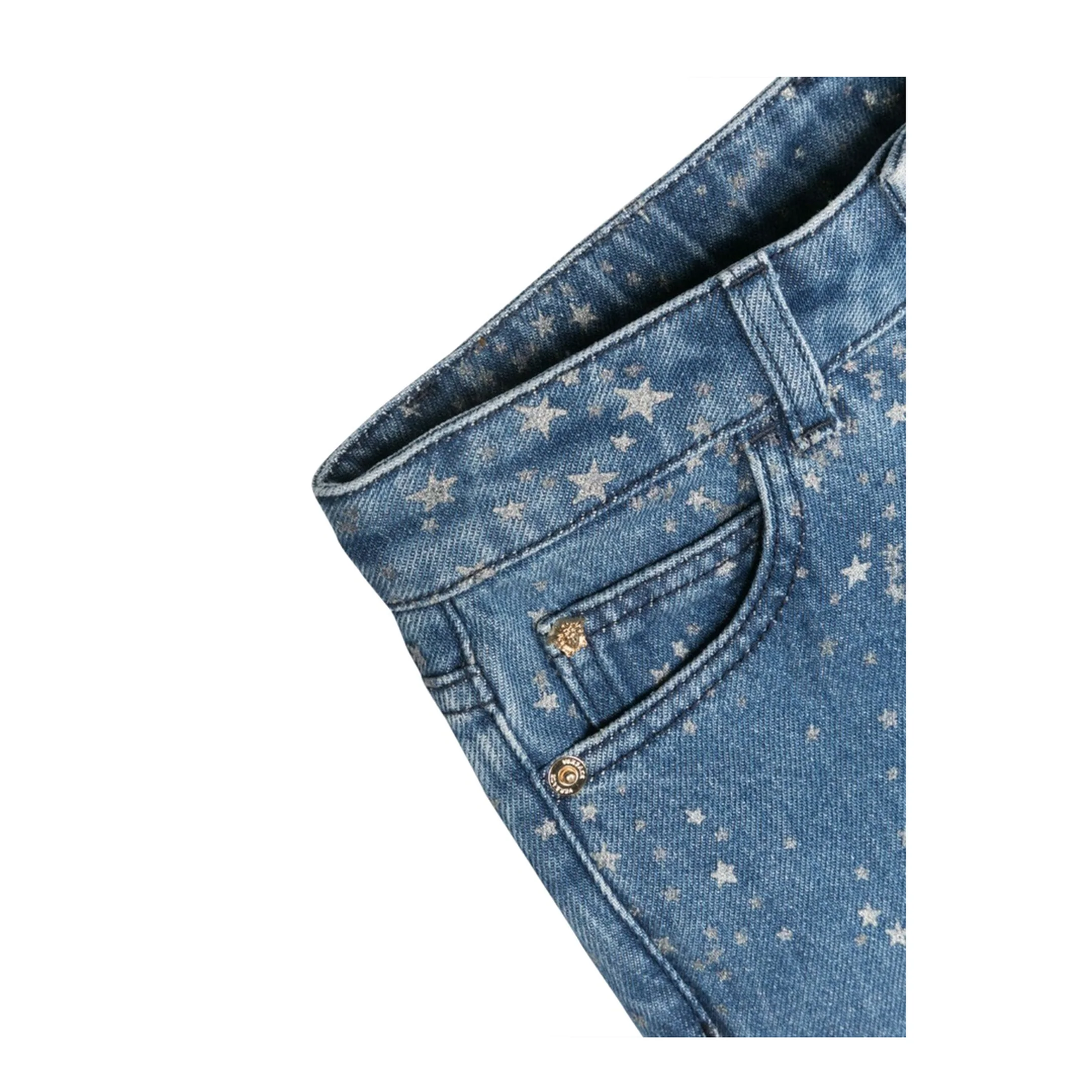 Glitter Print Jeans - Blue - Image 3