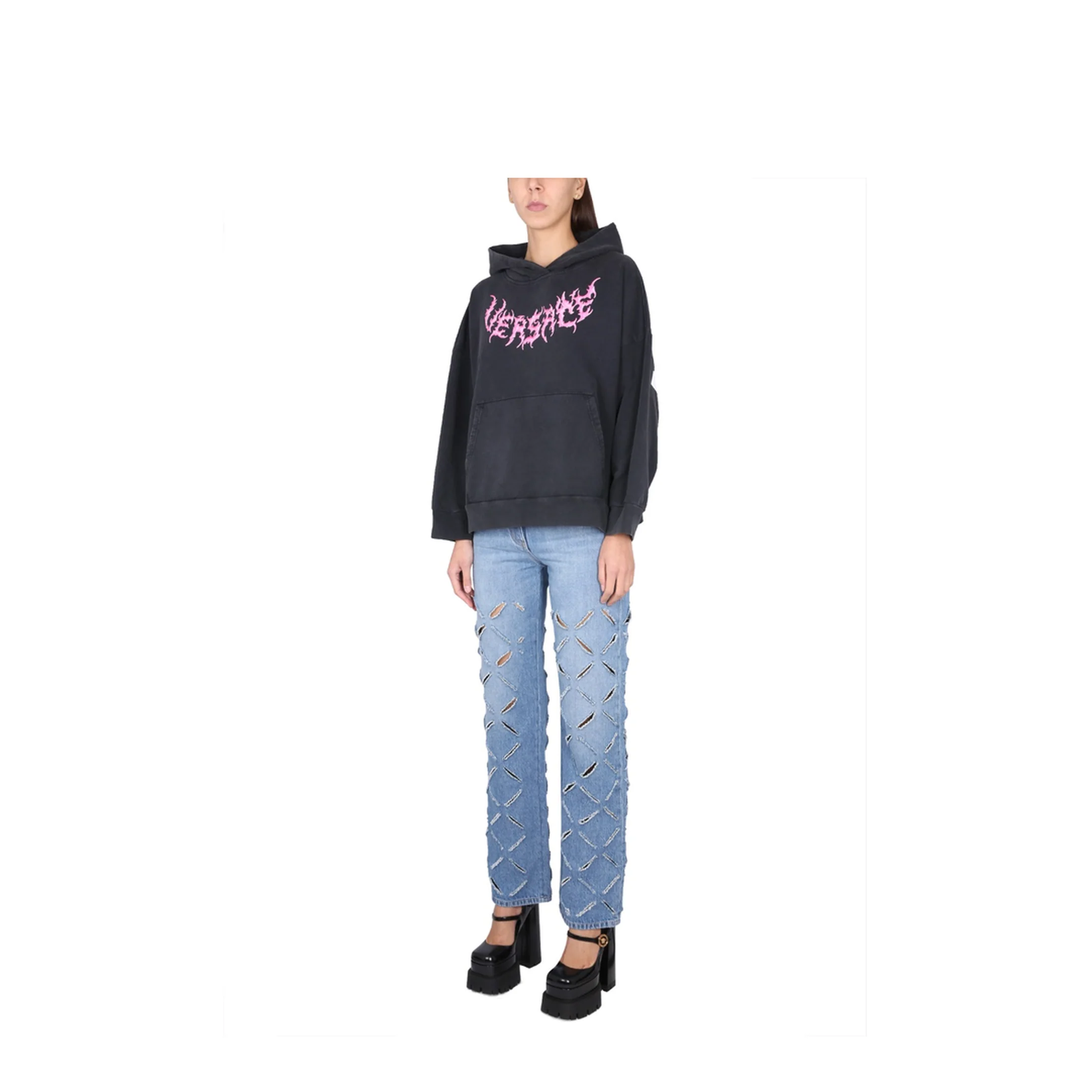 Hooded Sweatshirt With Logo In Black - Image 2