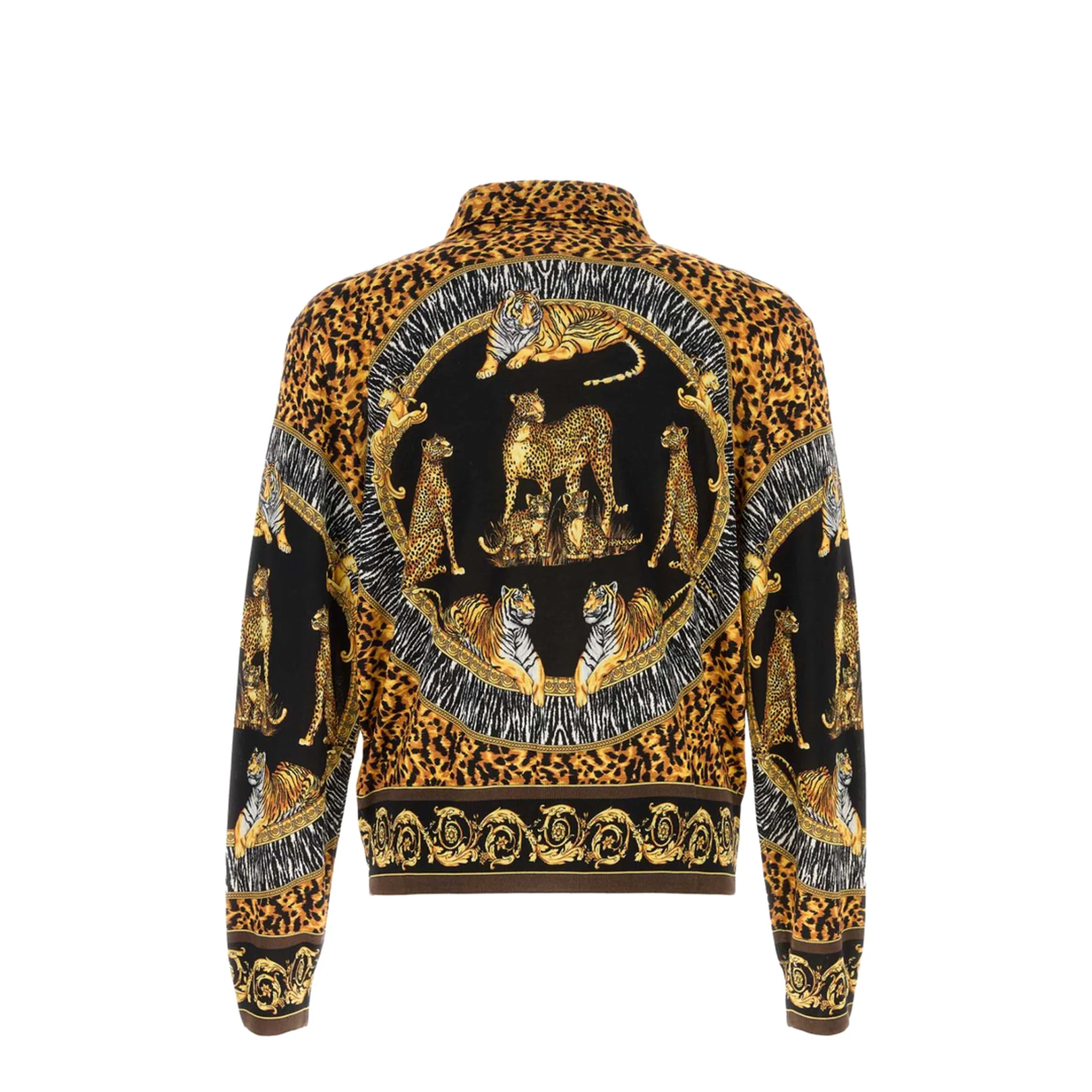 Knit Sweater Wild Cats Printed Silk - Image 2