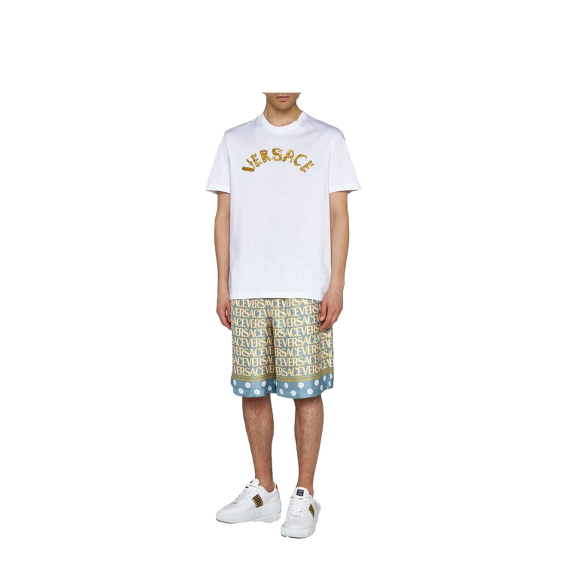 Logo Embroidery T-shirt In White - Image 4