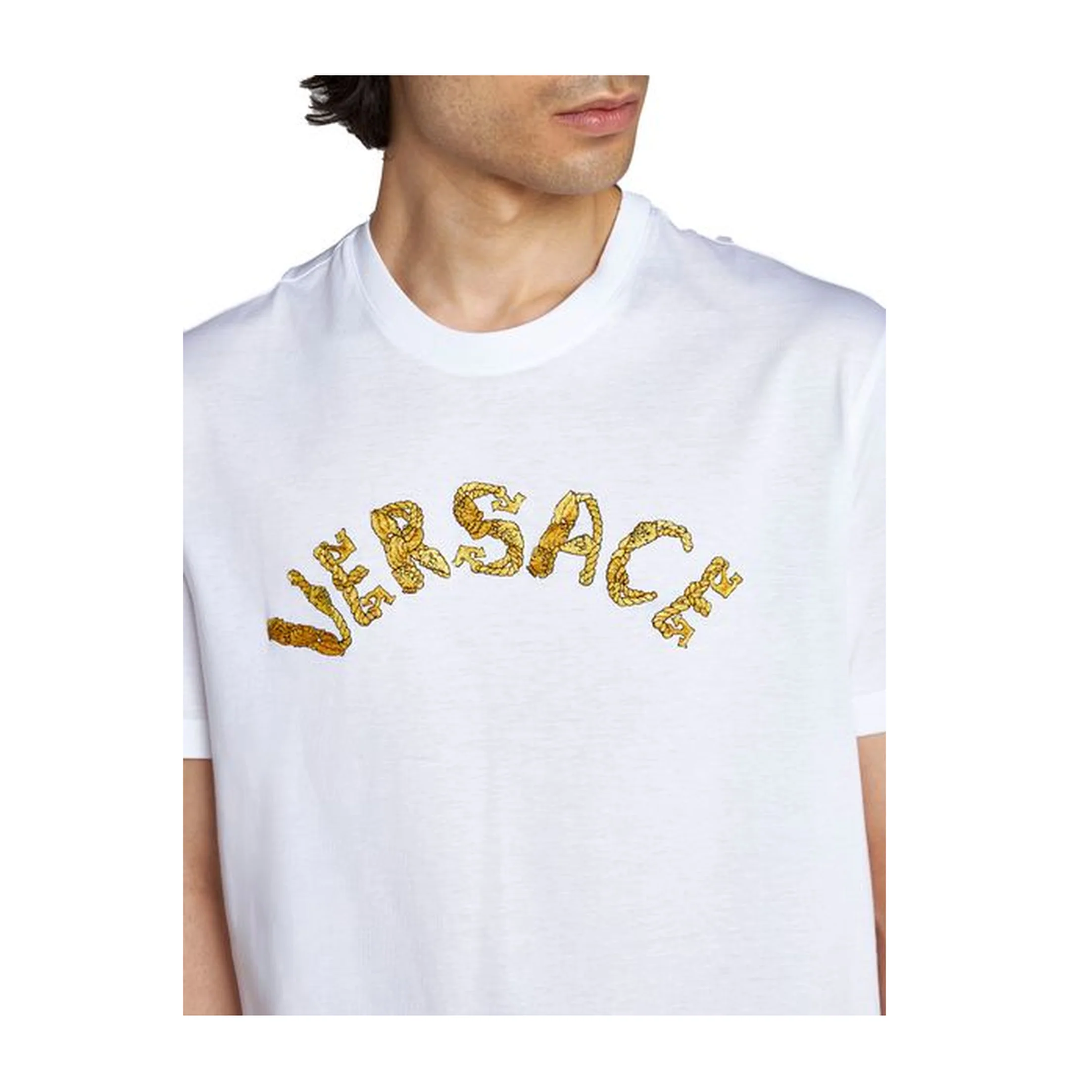 Logo Embroidery T-shirt In White - Image 5