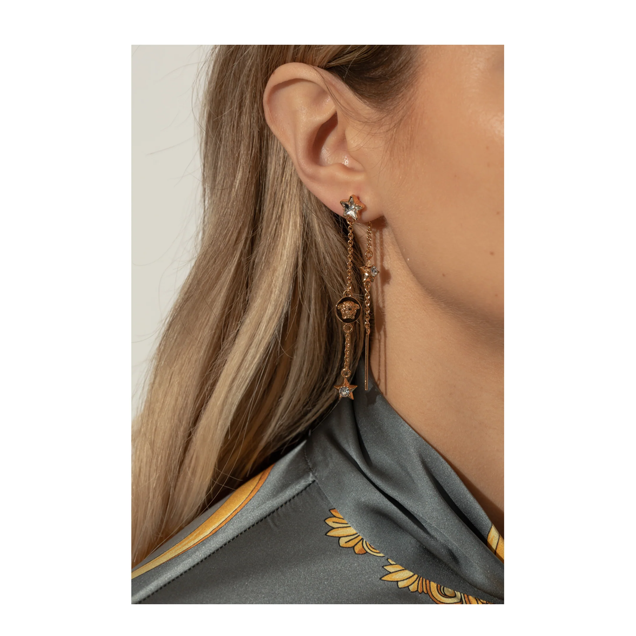 Long Earrings Shimmering Crystals - Image 2