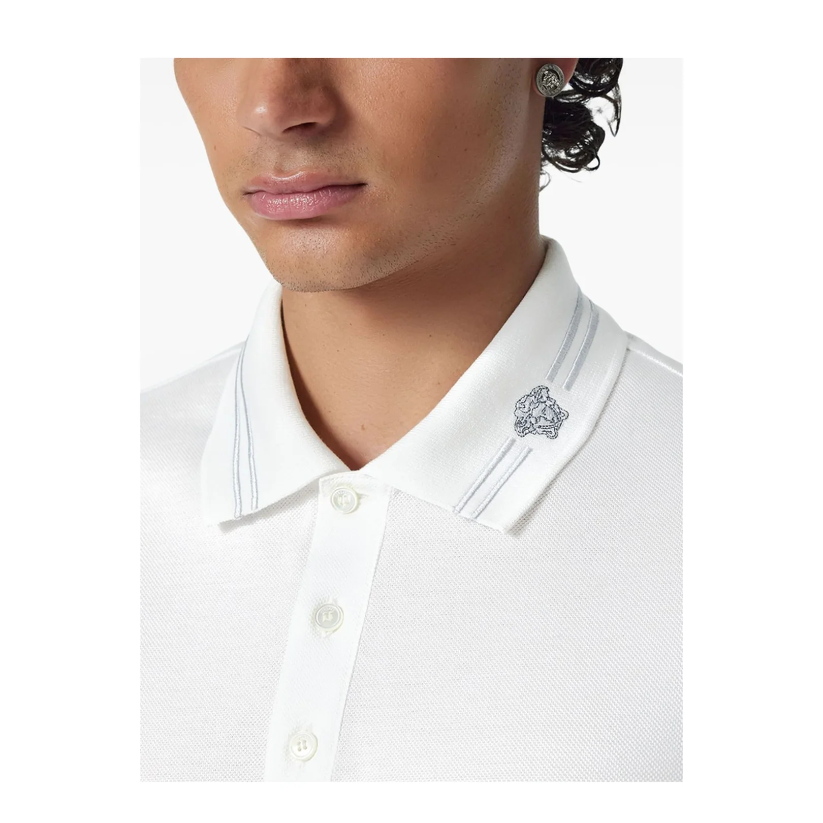Medusa Embroidery Polo Shirt - Image 3