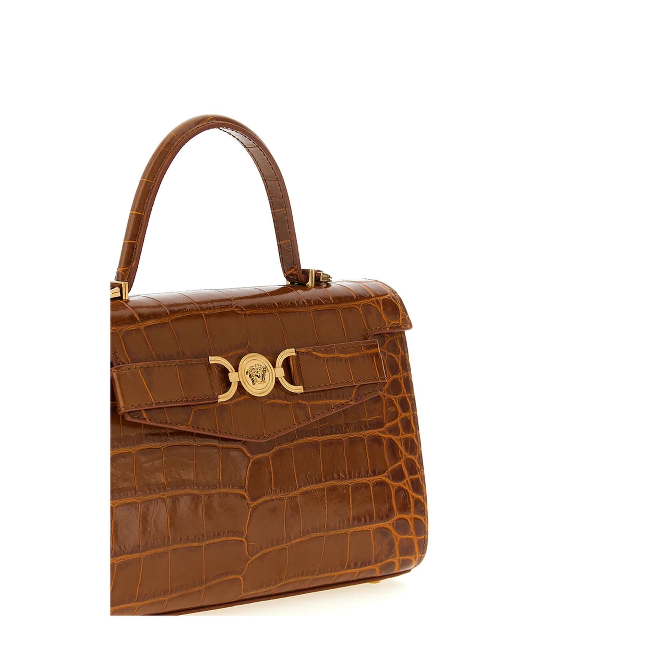 Medusa 95 Leather Handbag Brown - Image 3