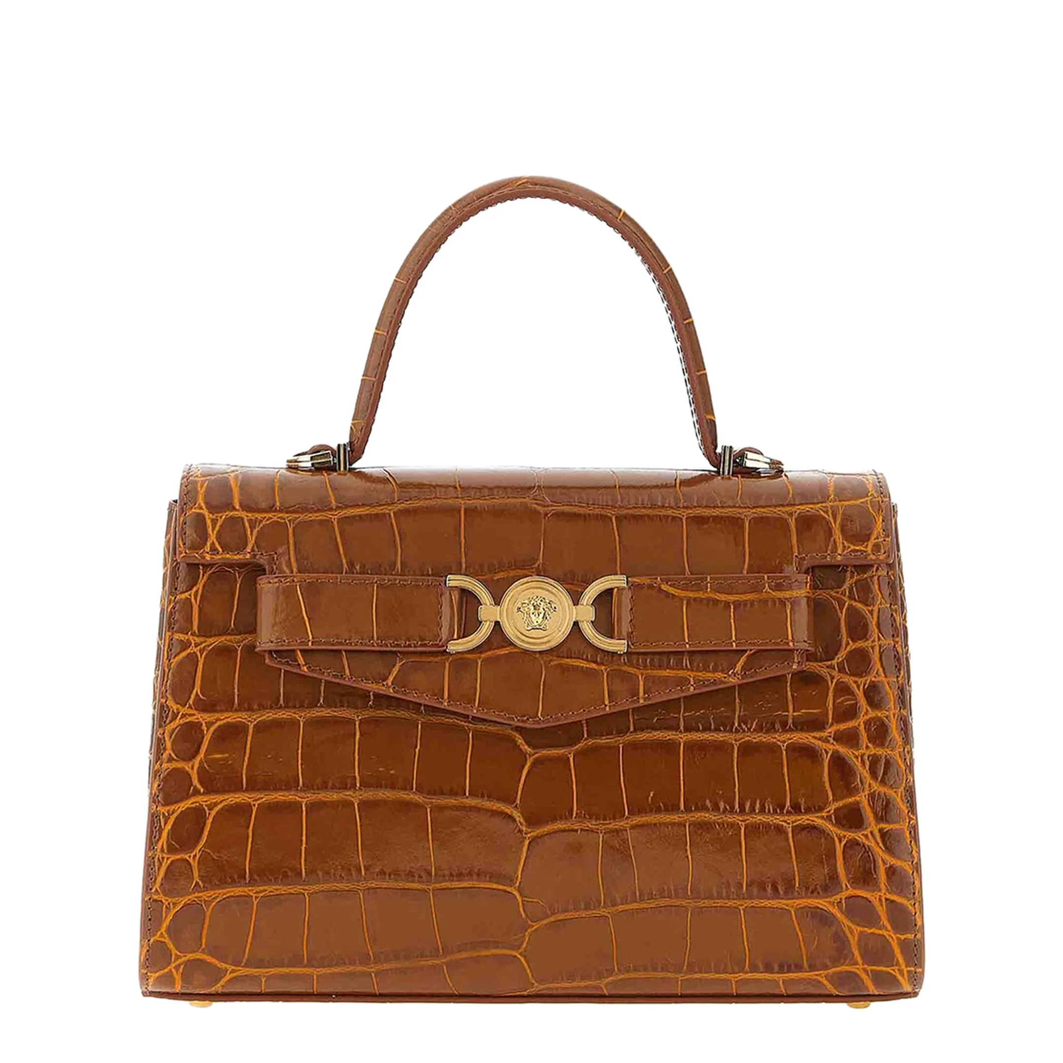 Medusa 95 Leather Handbag Brown - Image 5