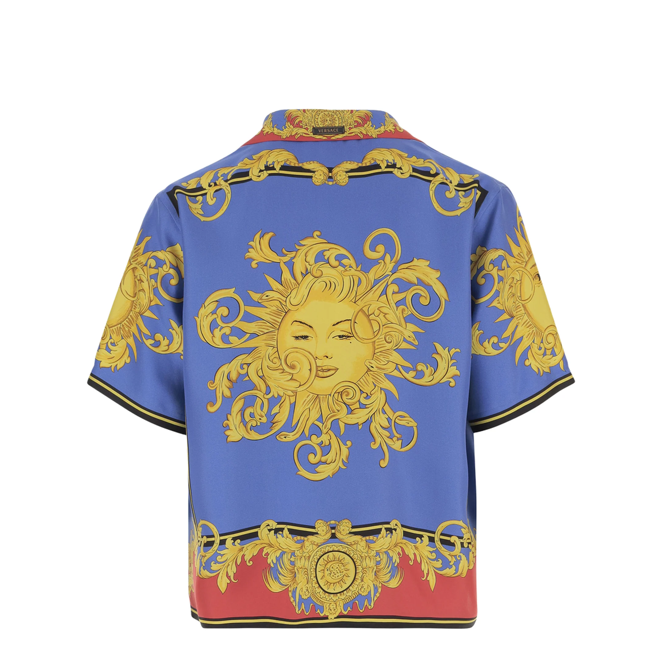 Men's Printed Silk Shirt - Blue - Image 2