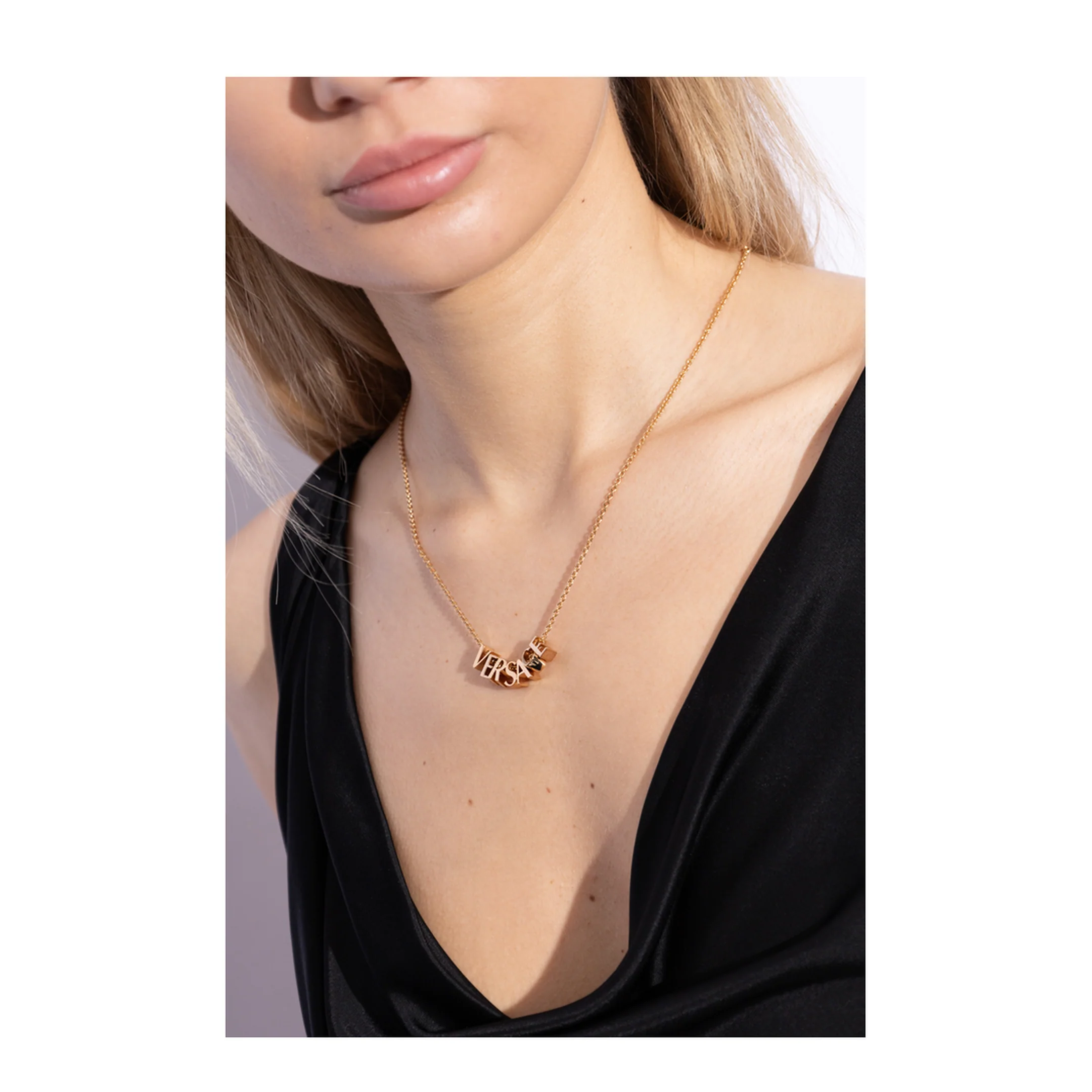Logo Pendant Necklace Gold - Image 4
