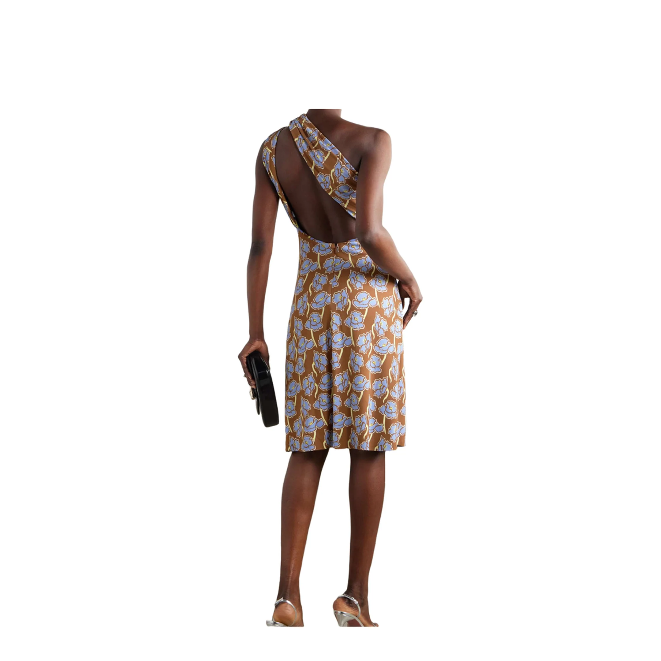 One Shoulder Dress in Multicolor Fabric - Image 3