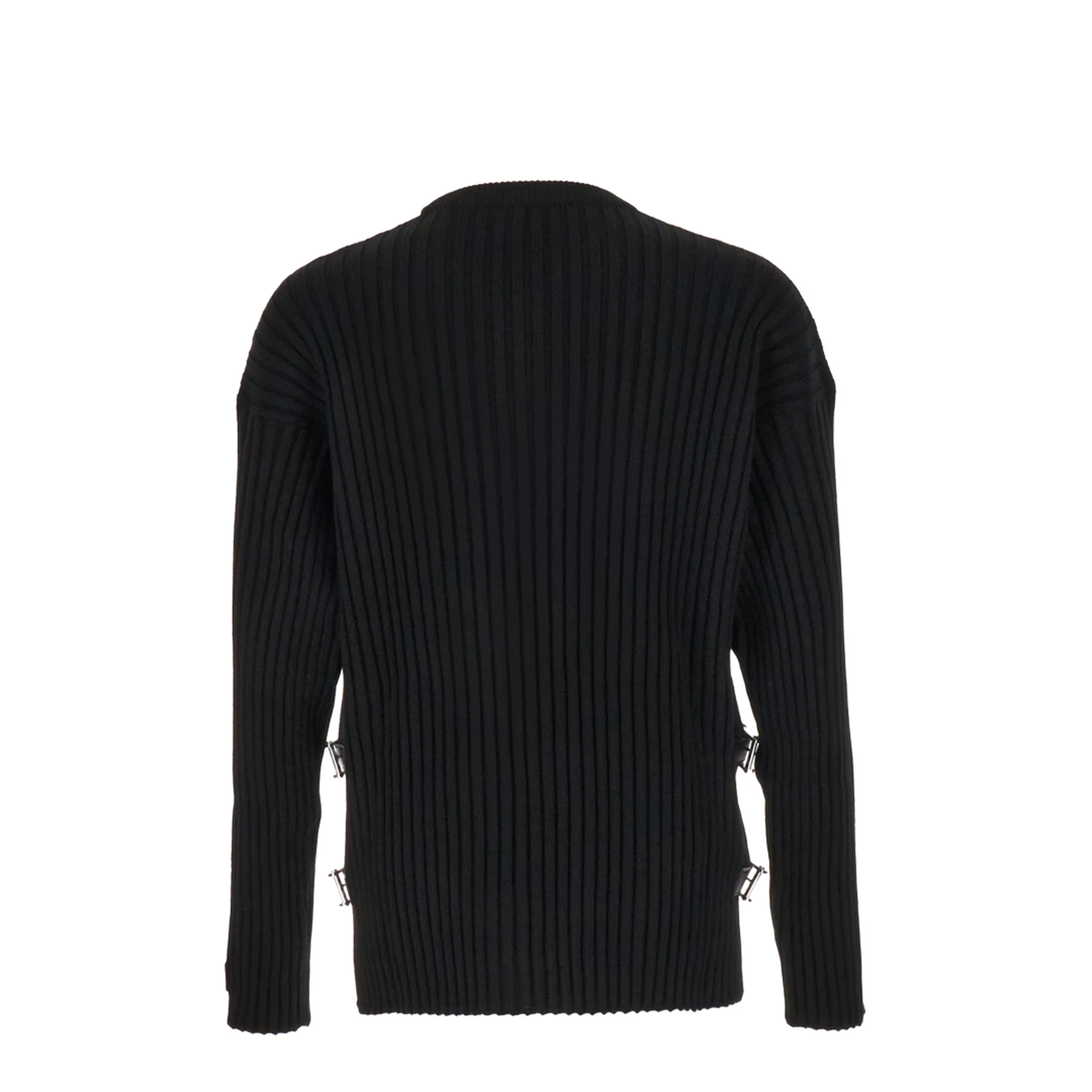 Ribbed Wool Sweater In Black - Image 4
